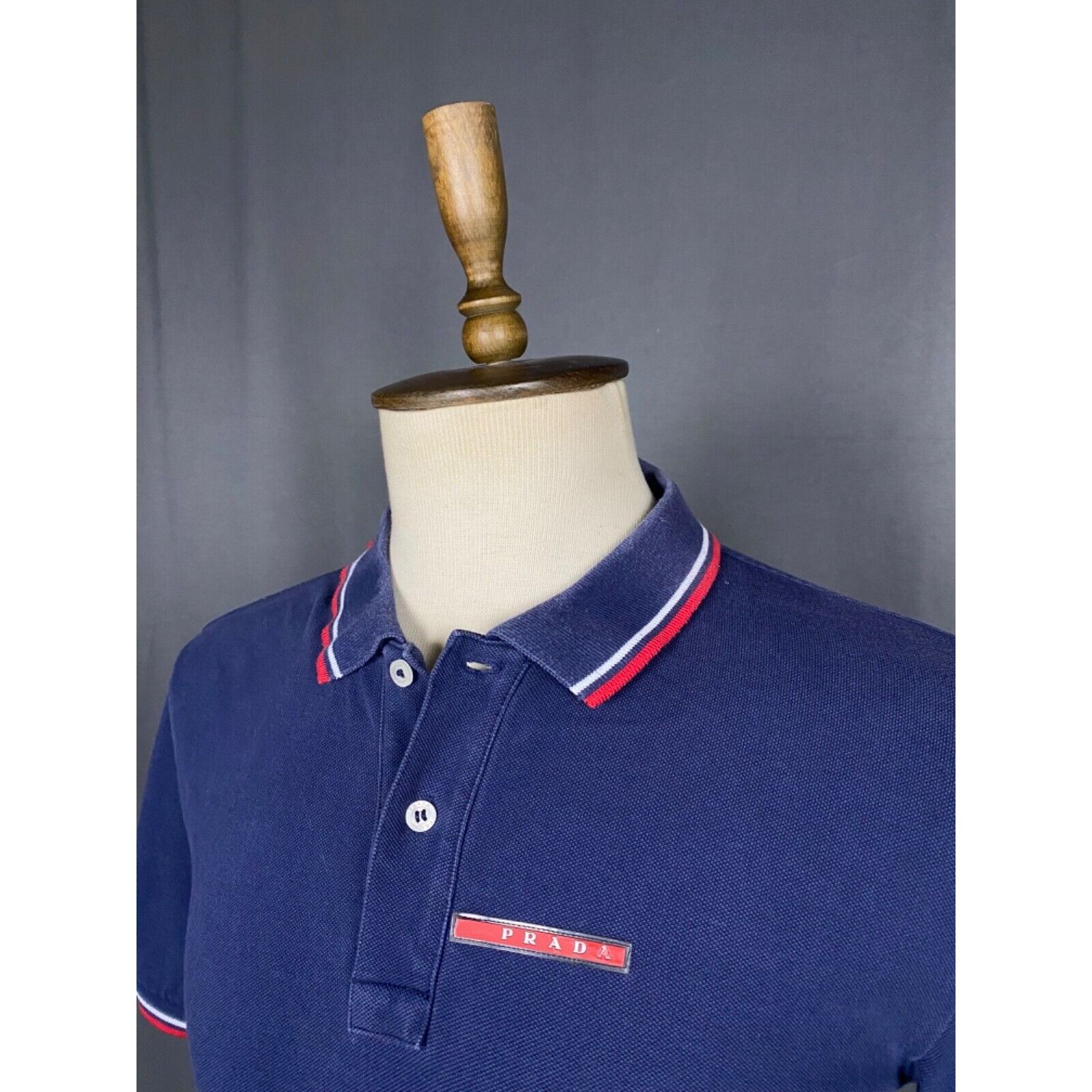 Prada Prada Small Logo Men's Blue Polo T-Shirt Size XL Size US XL / EU 56 / 4 - 5 Thumbnail
