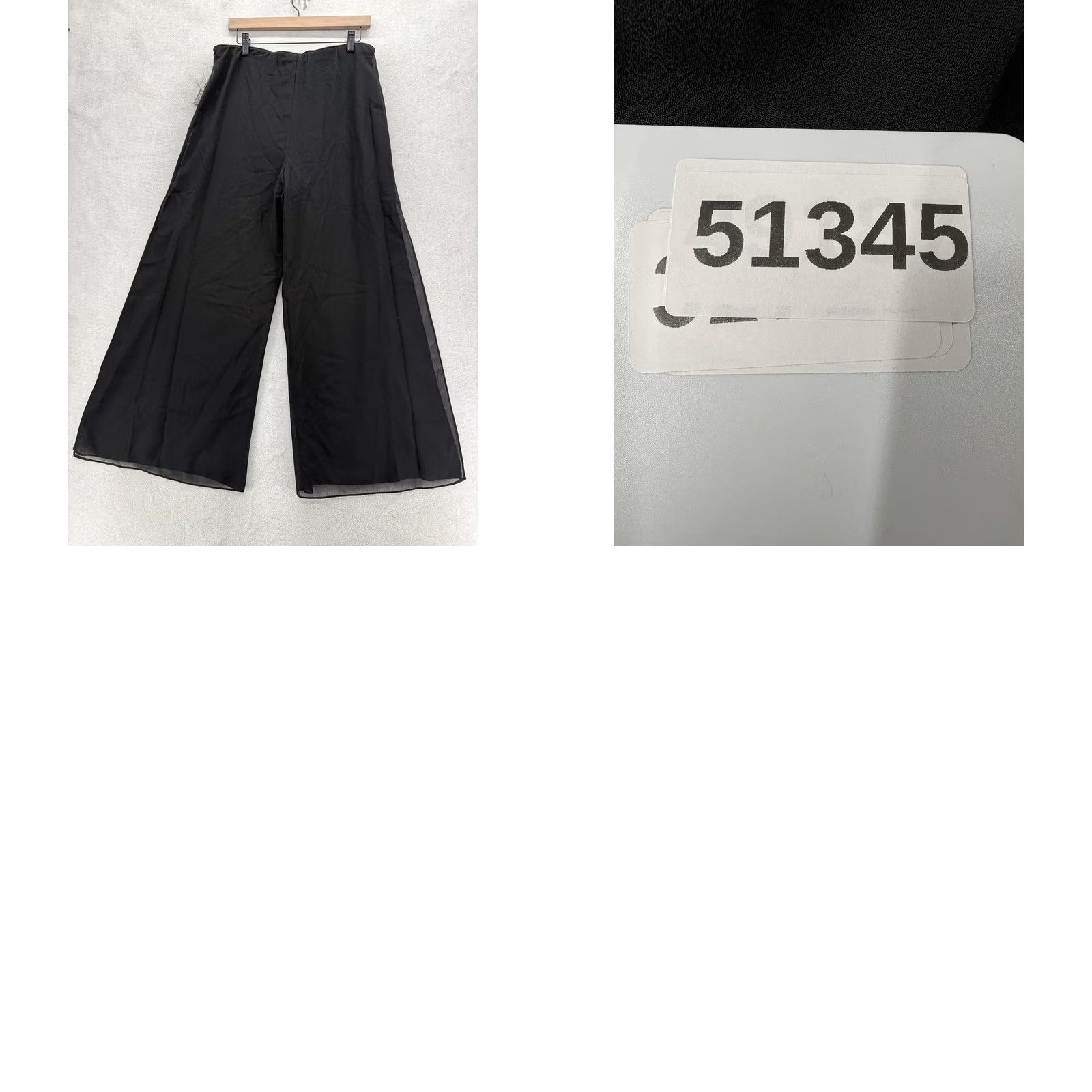 Alex Evenings Alex Evenings Dress Pants Womens L Black Chiffon Overlay Wide-Leg Formal NWT Size 36" / US 14 / IT 50 - 9 Thumbnail