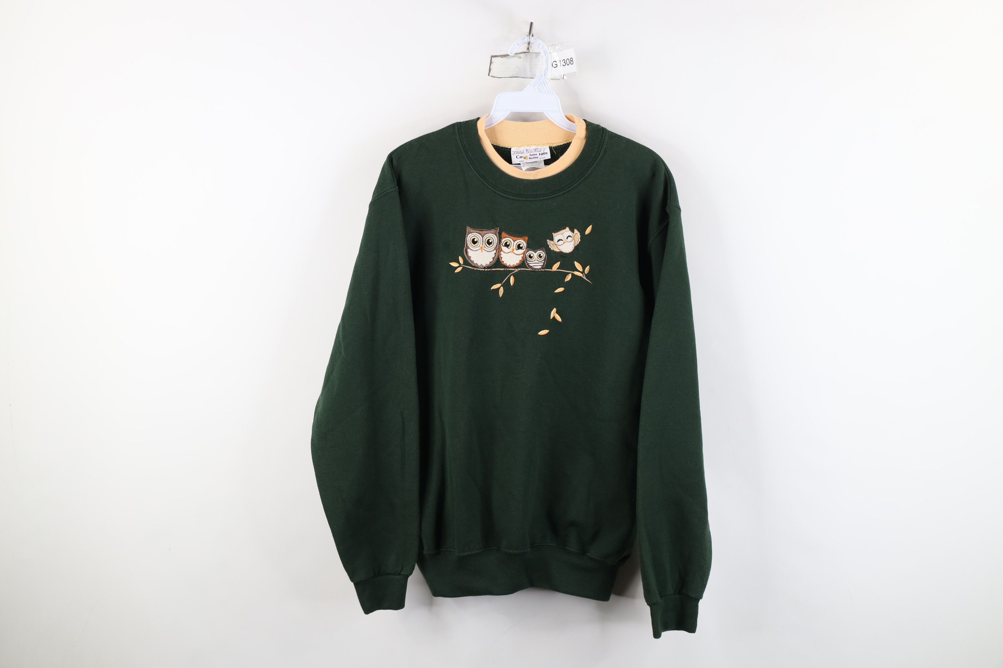 Vintage Vintage 90s Streetwear Nature Owl Crewneck Sweatshirt Green Size M / US 6-8 / IT 42-44 - 1 Thumbnail