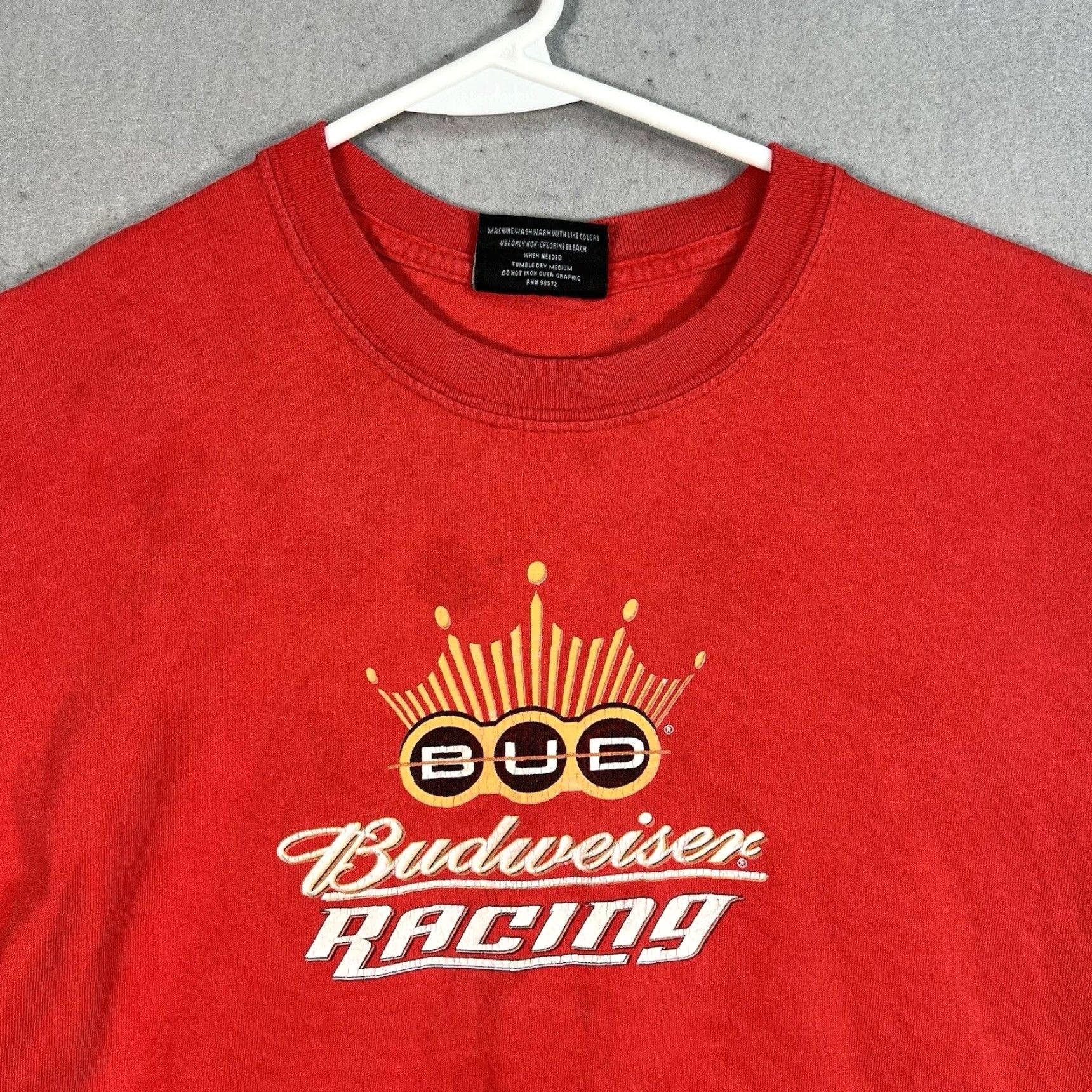 Vintage VINTAGE Budweiser Racing Nascar Earnhardt T Shirt Adult Medium Red Mens Size US M / EU 48-50 / 2 - 2 Thumbnail