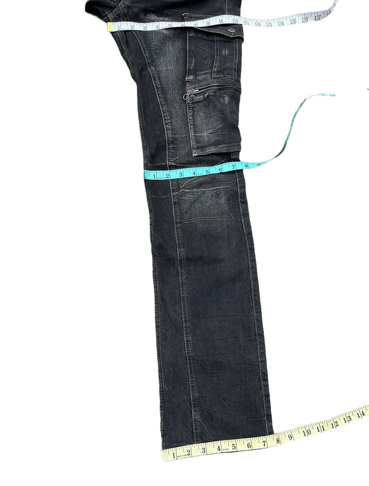 Nicole Club Nicole Japan Faded Black Stretch Denim Cargo Trouser Size US 29 - 4 Thumbnail