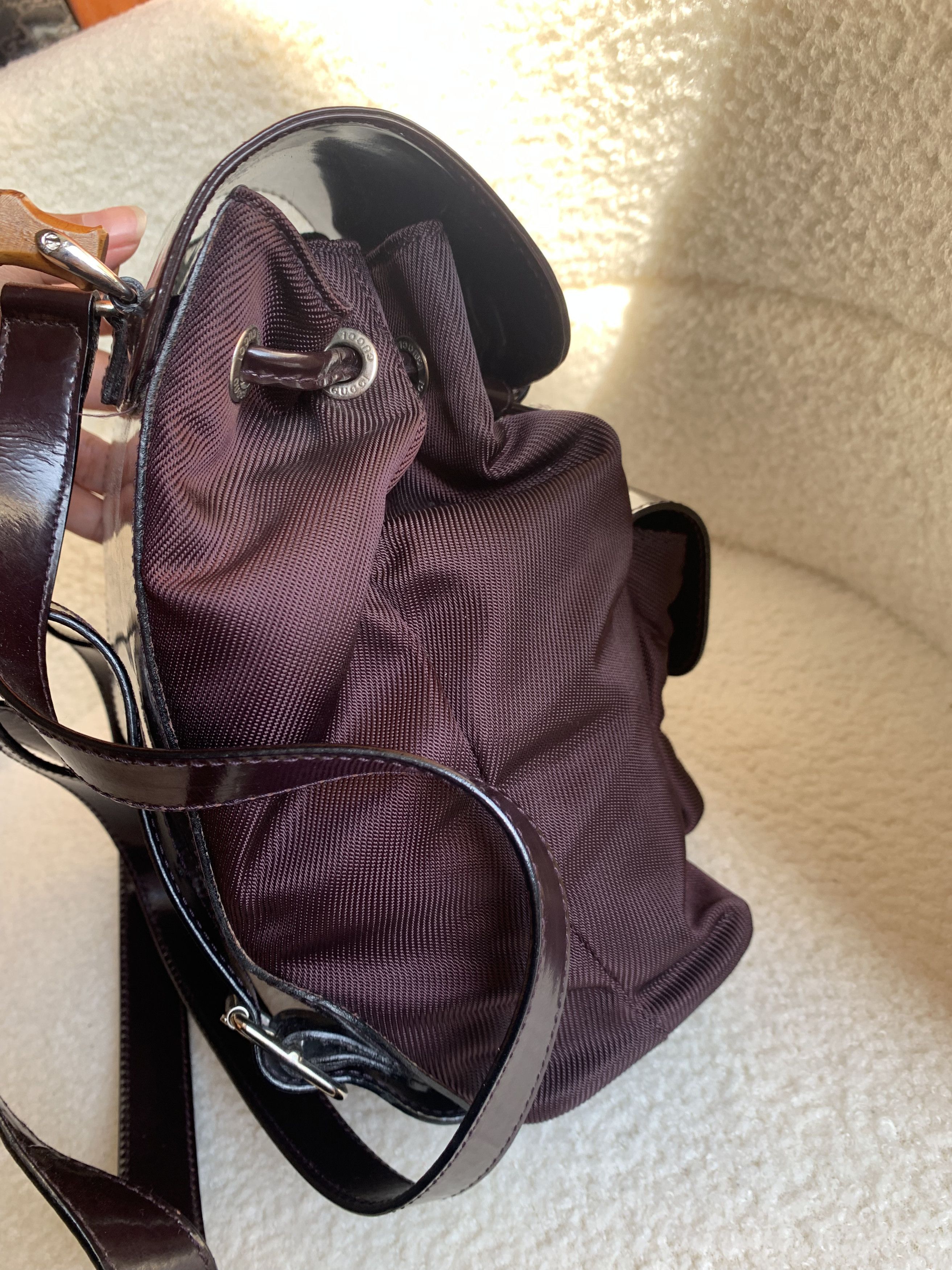 Gucci Gucci Bamboo Backpack Mini Black Canvas/Leather/Nylon Size ONE SIZE - 7 Thumbnail