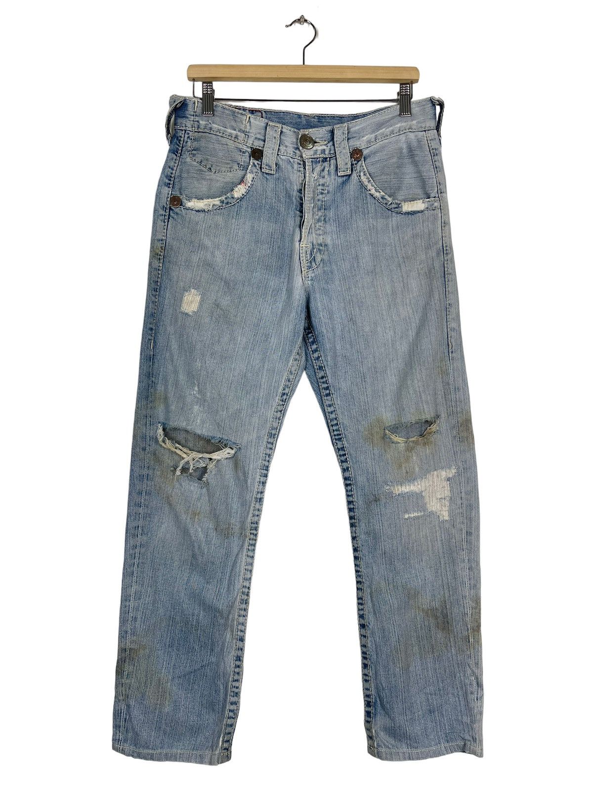 If Six Was Nine 🔥TRUE RELIGION MADE IN USA DISTRESSED RIPPED JEANS Size US 32 / EU 48 - 1 Thumbnail