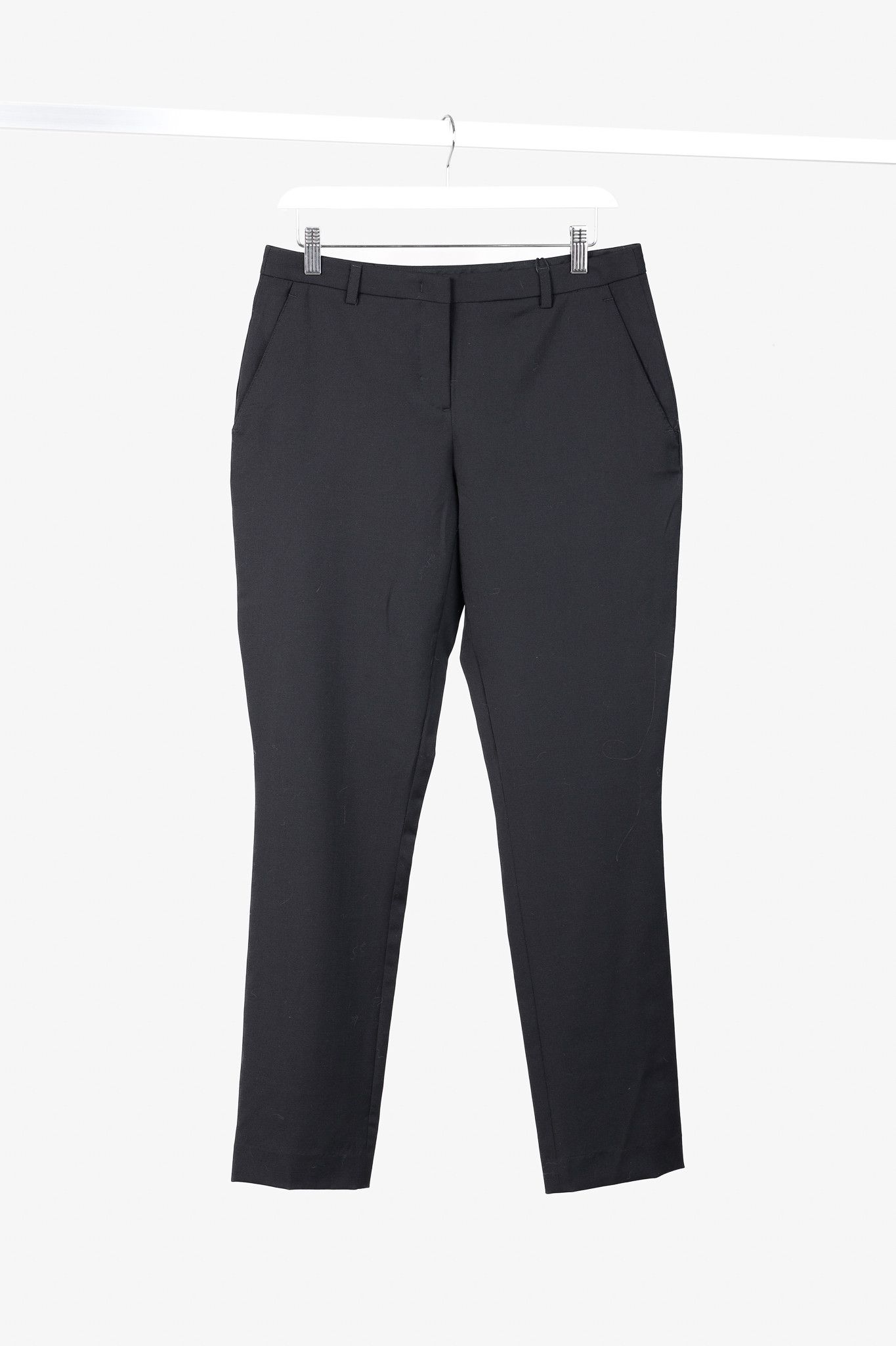 Burberry Burberry Black Stretch-Wool Straight-Leg Trousers Size 28" / US 6 / IT 42 - 1 Thumbnail