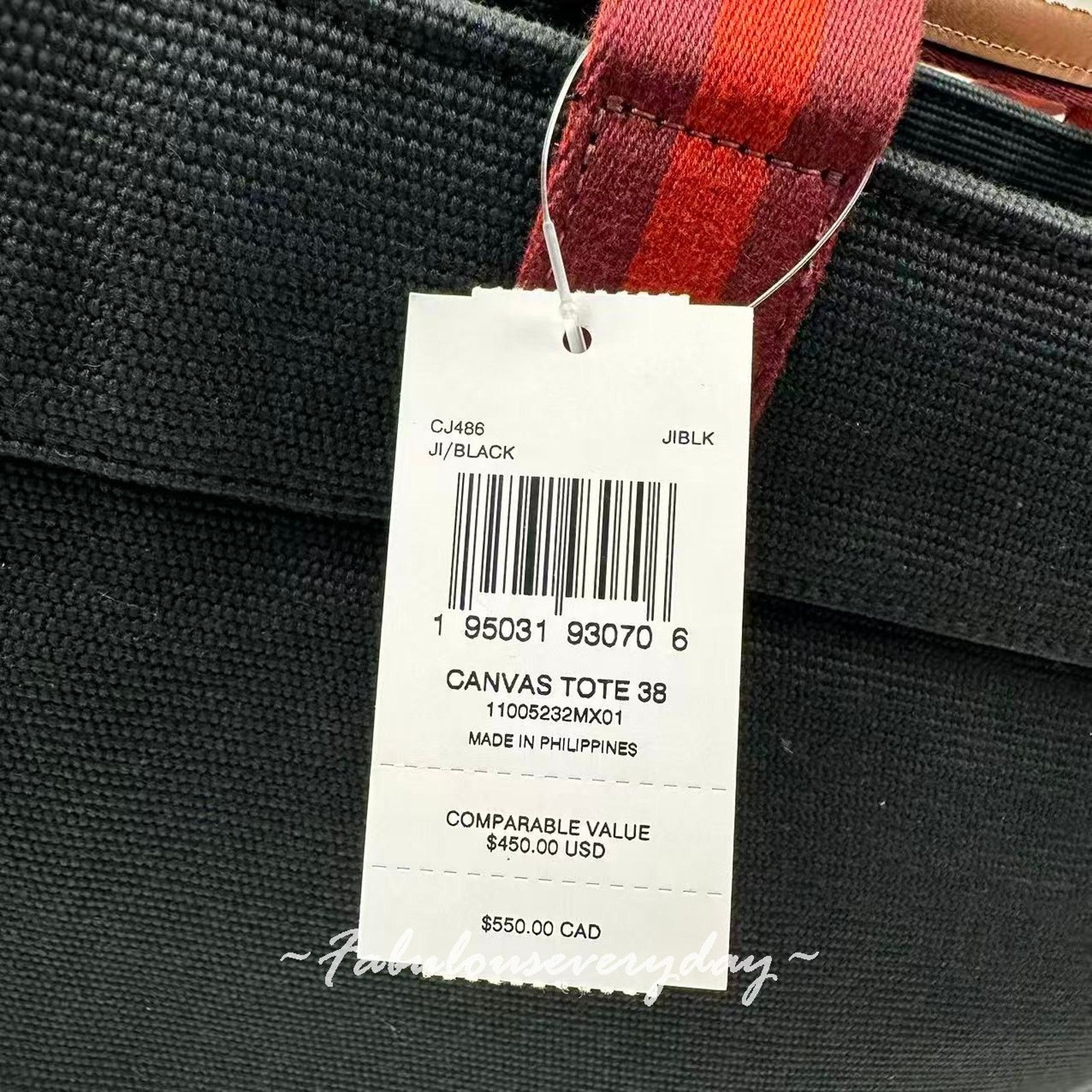 Coach Coach Men's Canvas Tote Bag 38 In Black CJ486 NWT Size ONE SIZE - 4 Thumbnail