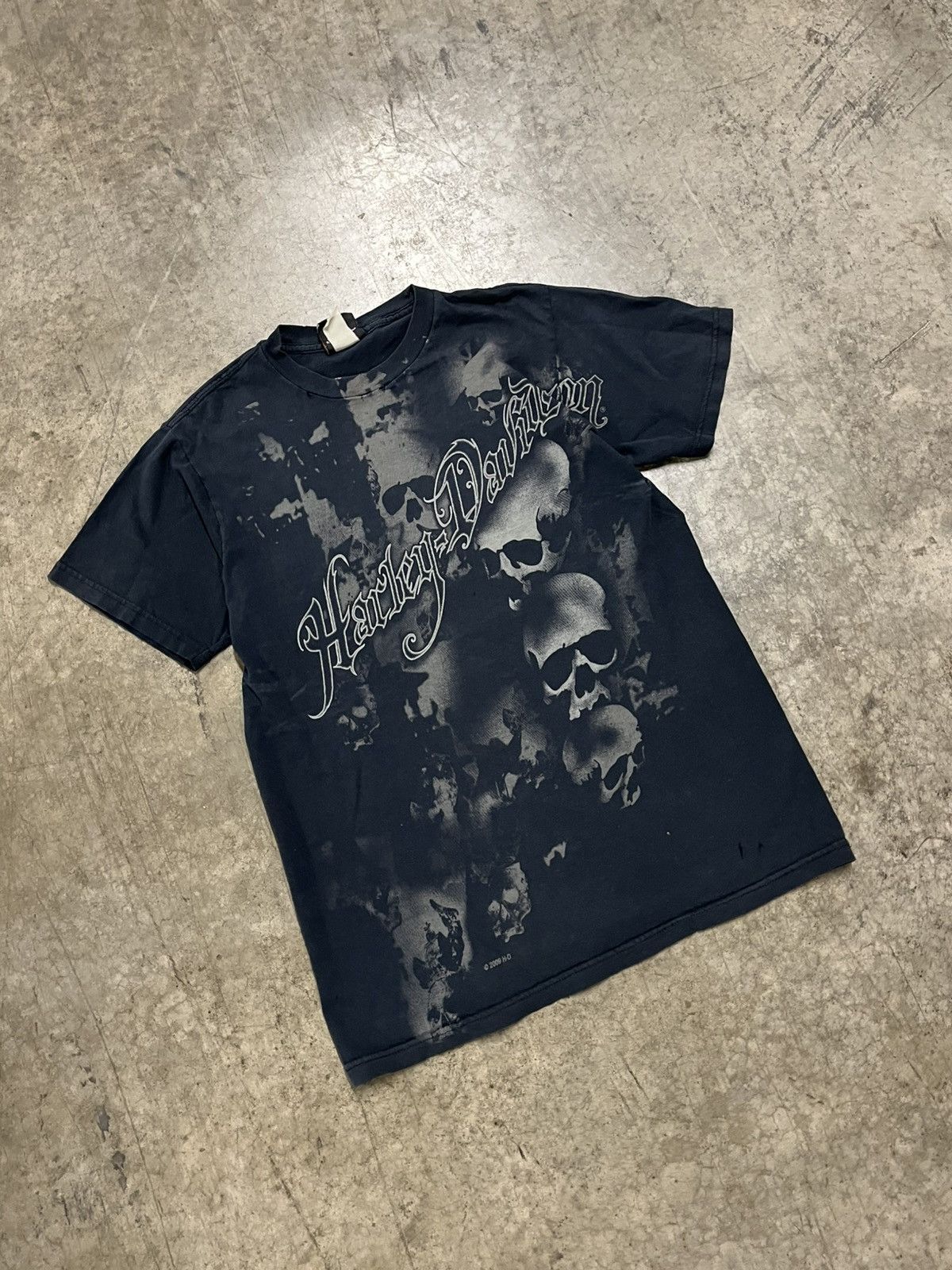 Harley Davidson × Vintage Harley Davidson skull vintage AOP style tee shirt hype rare Size US M / EU 48-50 / 2 - 2 Thumbnail