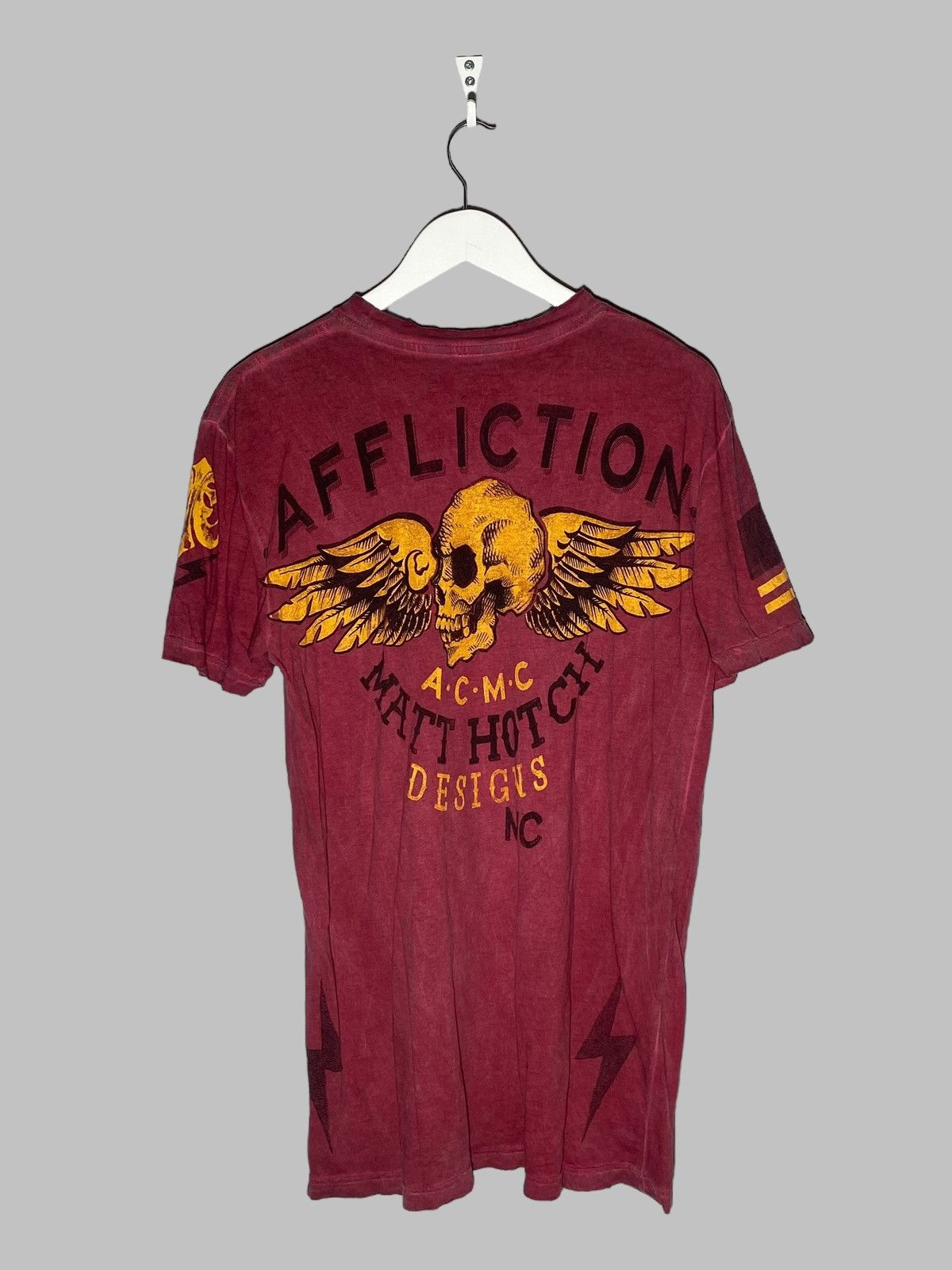 Affliction 🔥 Y2K AFFLICTION BIKER SKULL TEE DISTRESSED TATTOO STYLE Size US L / EU 52-54 / 3 - 2 Thumbnail