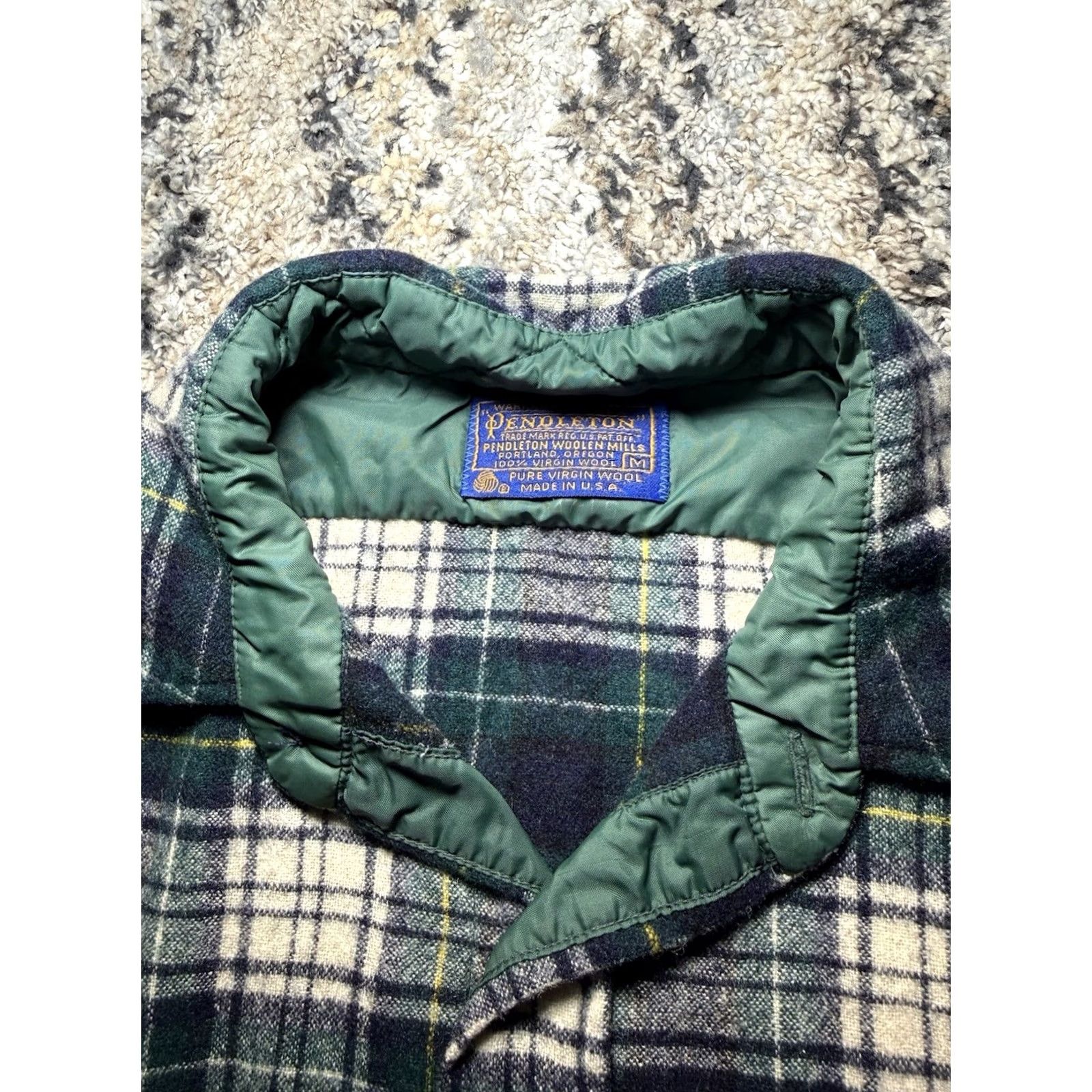 Pendleton VINTAGE Pendleton Shirt Medium Green Campbell Tartan Wool Button Up Plaid Flannel Mens Size US M / EU 48-50 / 2 - 3 Thumbnail