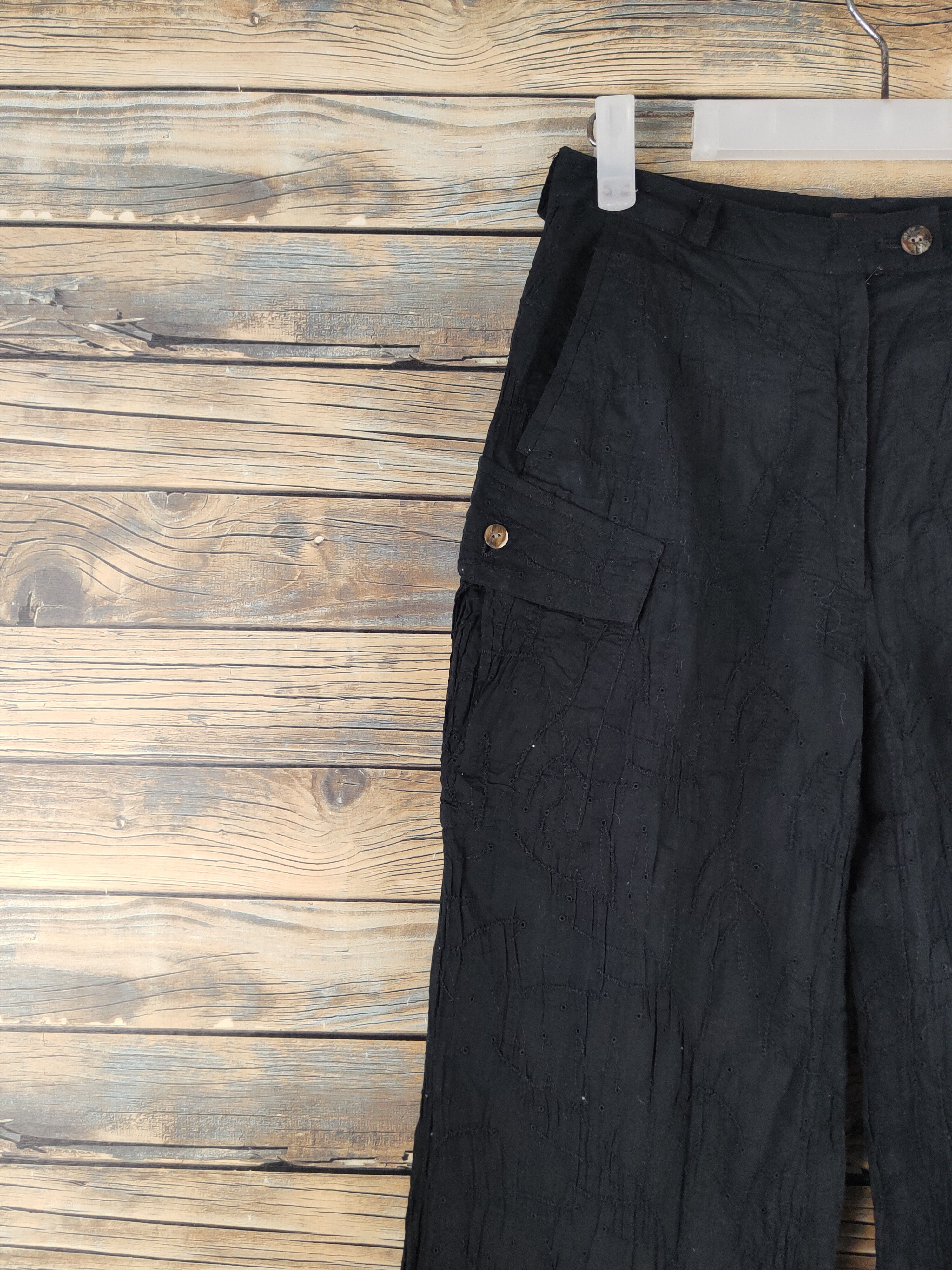 Japanese Brand DL Cosa-Nostra Black Multipocket Cargo Pants #46-063 Size 26" / US 2 / IT 38 - 3 Thumbnail
