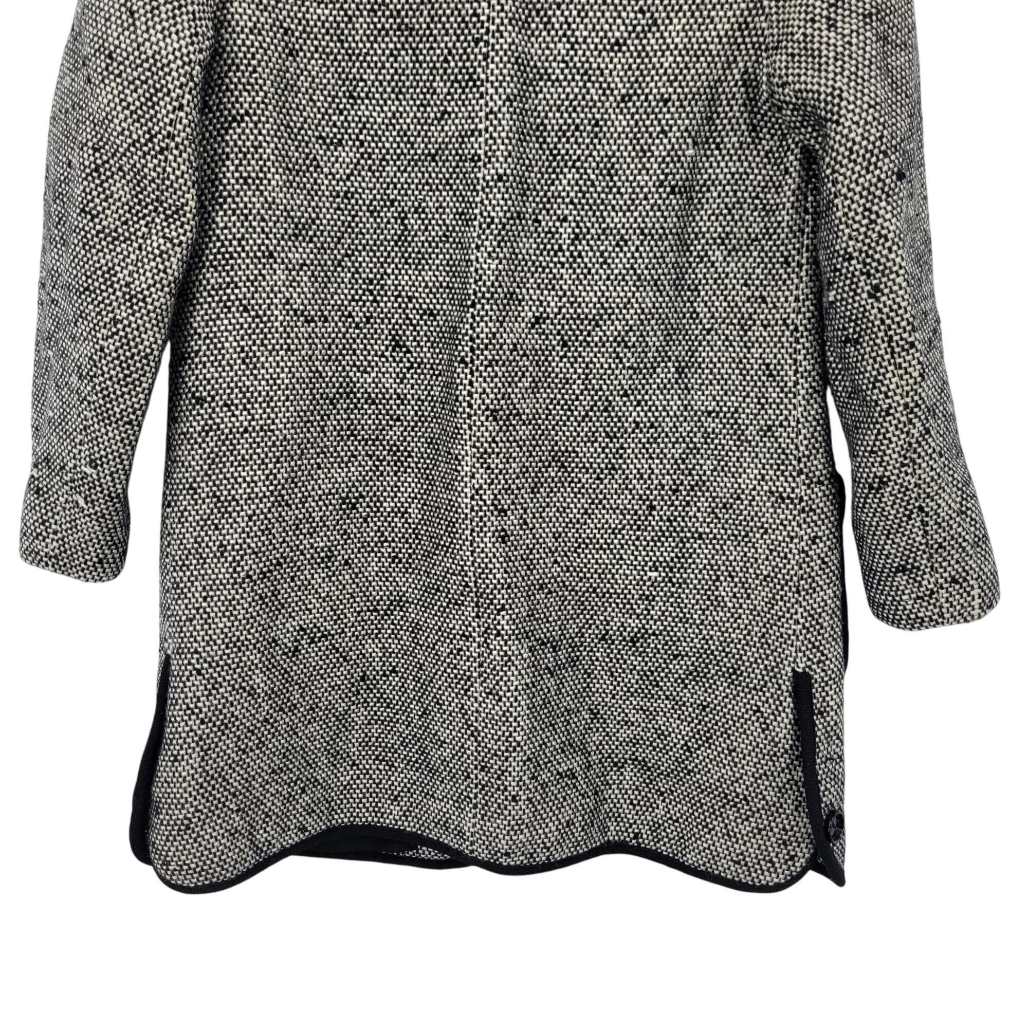 Vintage Vtg 70s Petite Tweed Long Line Coat Sz PS Black White Contra Size S / US 4 / IT 40 - 12 Thumbnail