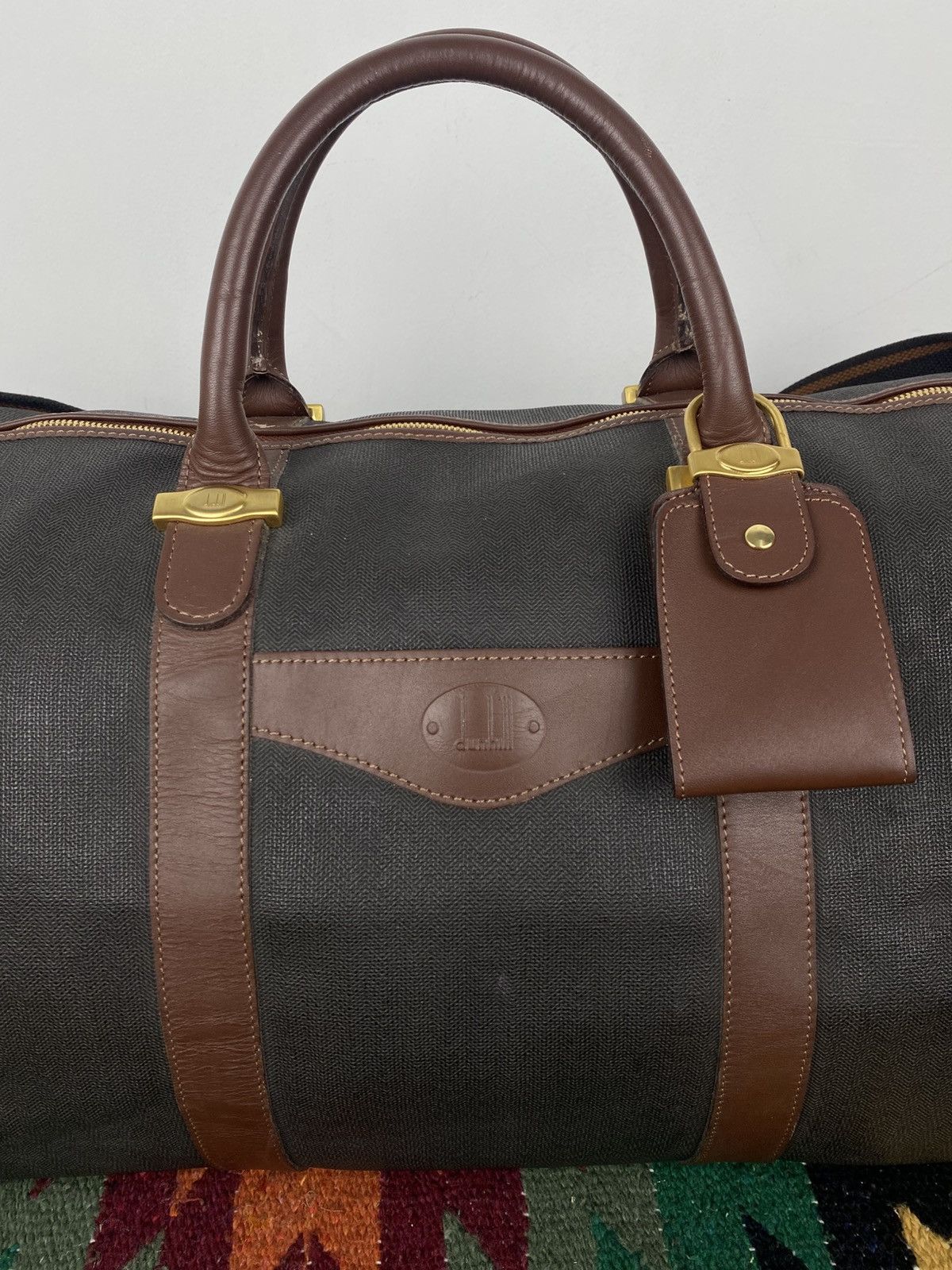 Alfred Dunhill Alfred Dunhill Brown PVC Leather Trim Boston Bag Size ONE SIZE - 4 Thumbnail