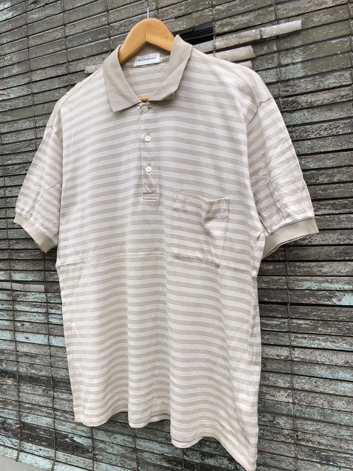 Yves Saint Laurent Vintage YSL Yves Saint Laurent Single Pocket Polo Shirt Size US L / EU 52-54 / 3 - 3 Thumbnail