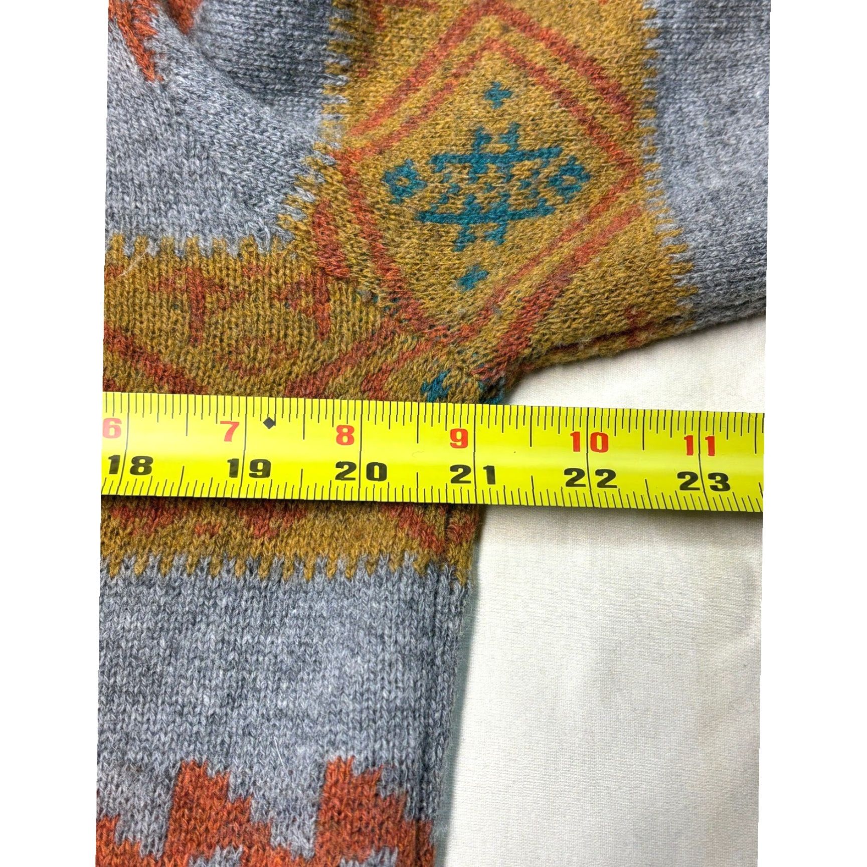 CO Levi Strauss Co Mens L Geometric Pattern Wool Blend Sweater Gray Orange Size US L / EU 52-54 / 3 - 7 Thumbnail