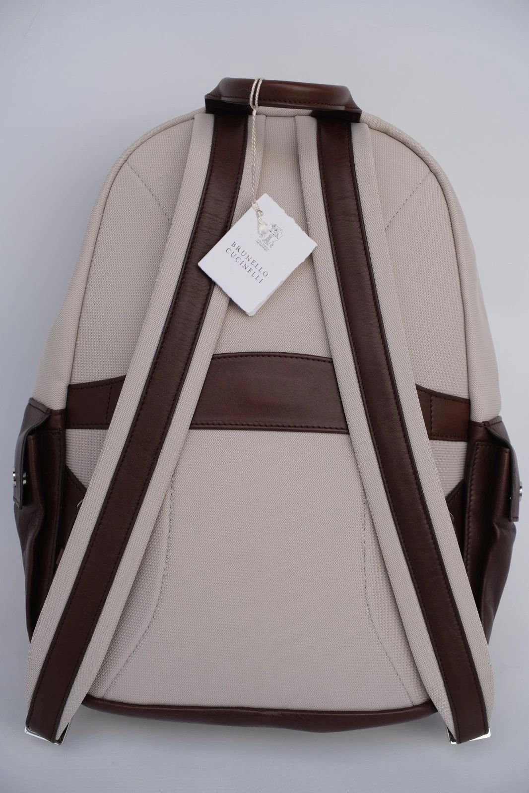 Brunello Cucinelli NEW BRUNELLO CUCINELLI Canvas and Leather Backpack Size ONE SIZE - 3 Thumbnail