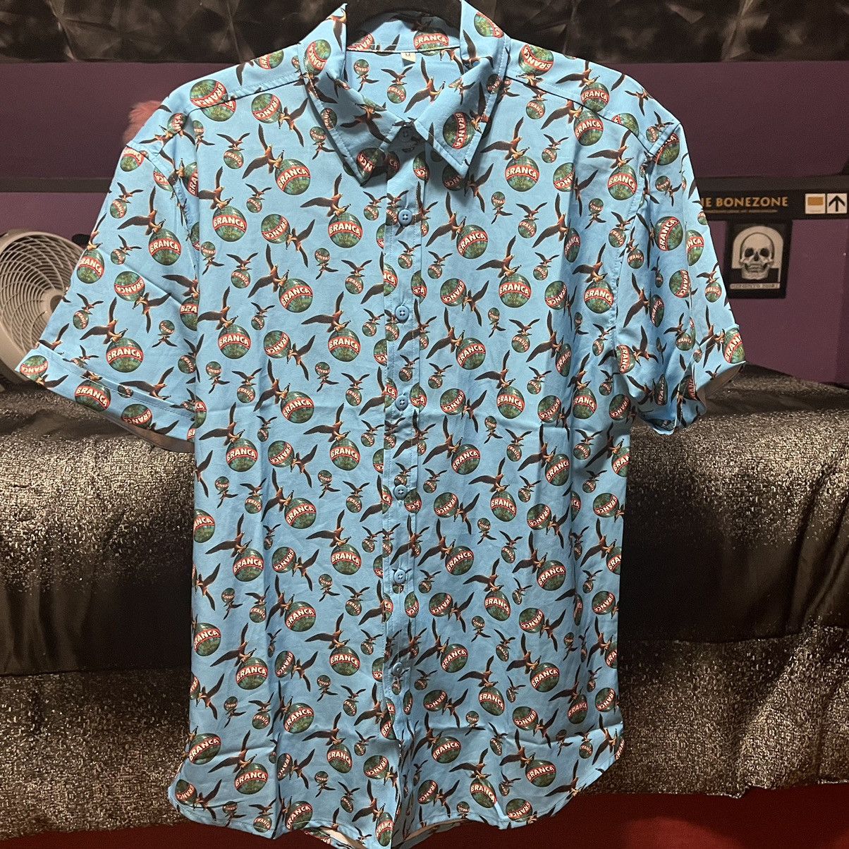 Other Light Blue stretch Fernet Branca Logo Button Up. Rare Merch. Size US M / EU 48-50 / 2 - 1 Thumbnail