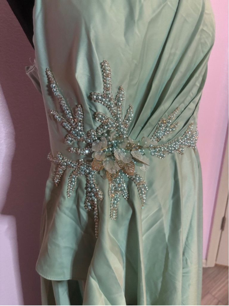 Mac Duggal Women's Mac Duggal Green One Shoulder Gown Size 10 Size L / US 10 / IT 46 - 4 Thumbnail