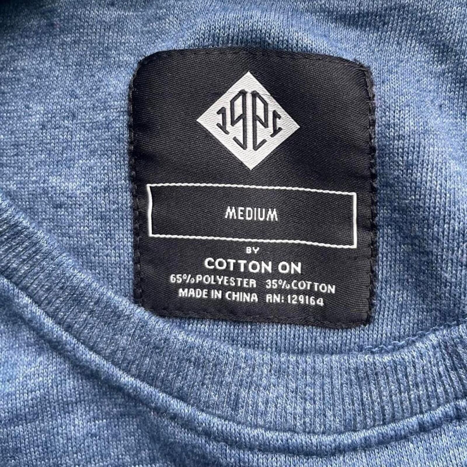Cotton On Cotton On Blue Hustle Grunge Medium Crewneck Sweatshirt Size US M / EU 48-50 / 2 - 6 Thumbnail