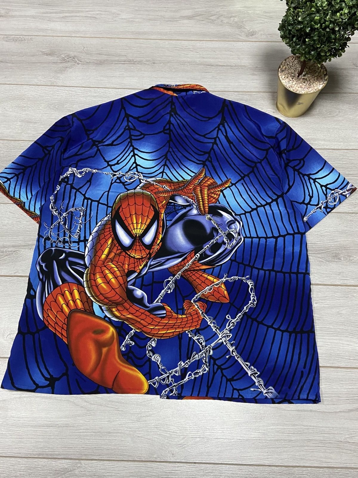 Marvel Comics Spider Man made in Korea RARE overprint web shirt Size US XXL / EU 58 / 5 - 6 Thumbnail