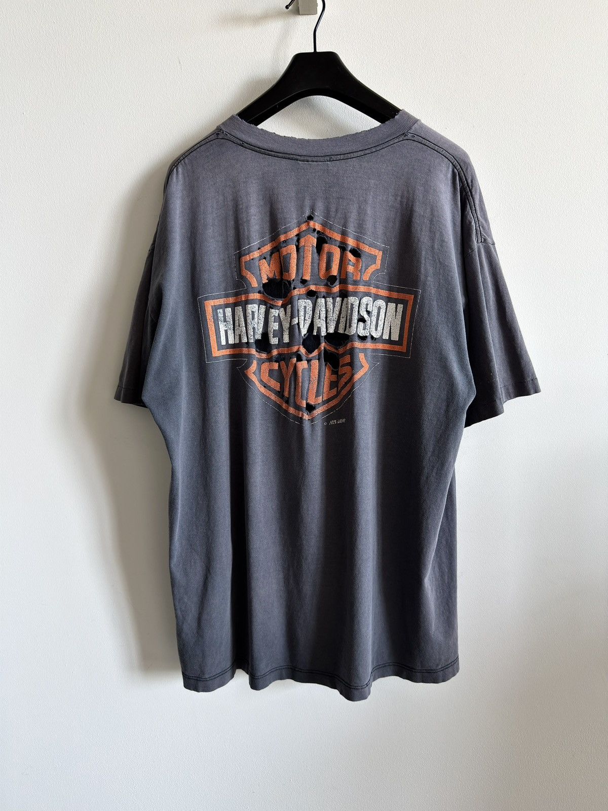 Harley Davidson Vintage 90s Thrashed HARLEY Faded Distressed Erd Band Tee Size US XL / EU 56 / 4 - 9 Thumbnail