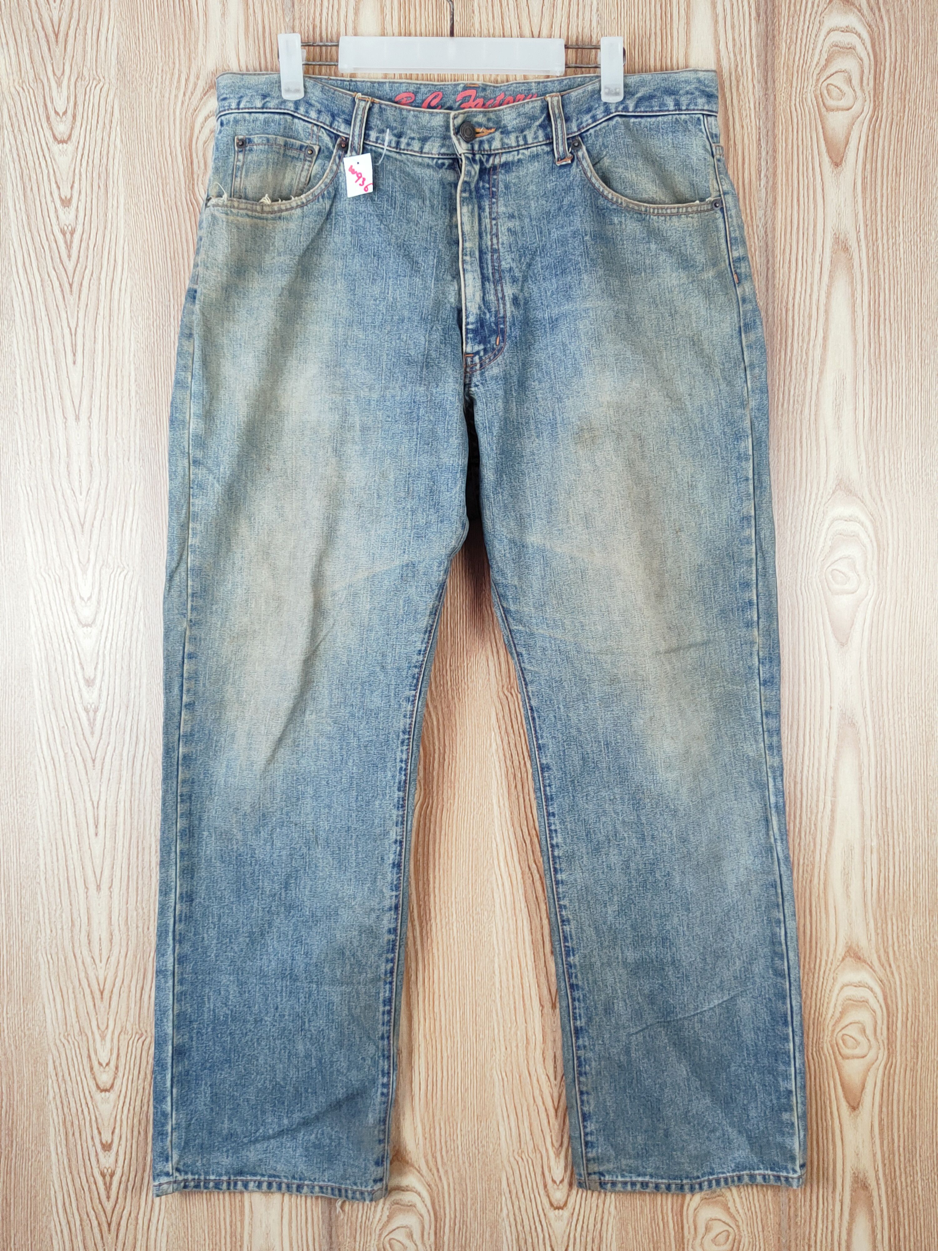 Japanese Brand B.C Factory Blue Faded Distressed Ripped Jeans #W936 Size US 36 / EU 52 - 1 Thumbnail