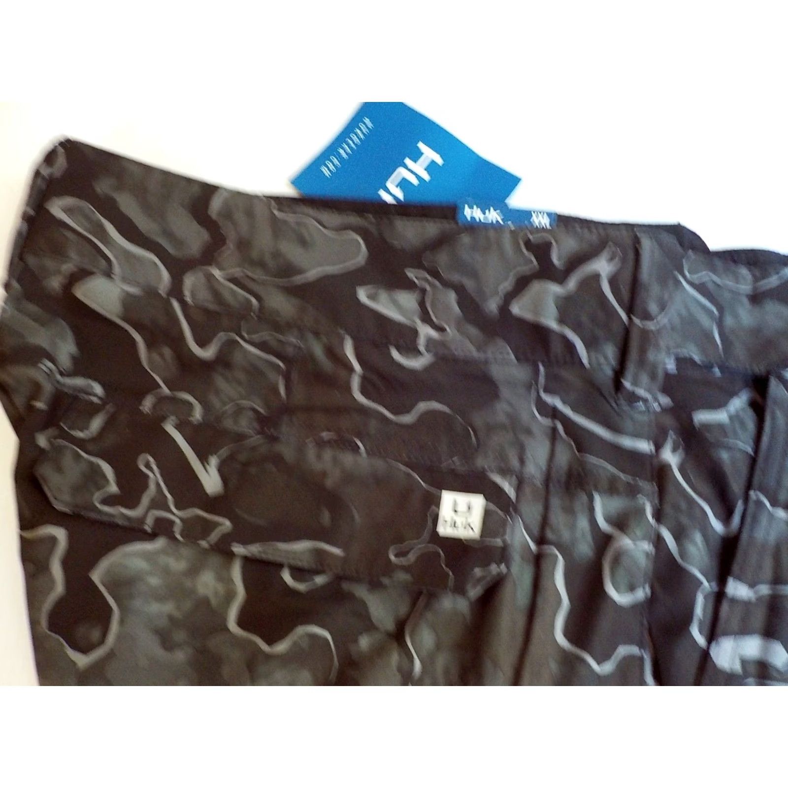 Vintage HUK Low Country Camo 6" Shorts Black/Gray Poly/Elastane SZ XXL NWT Size US 39 - 2 Thumbnail