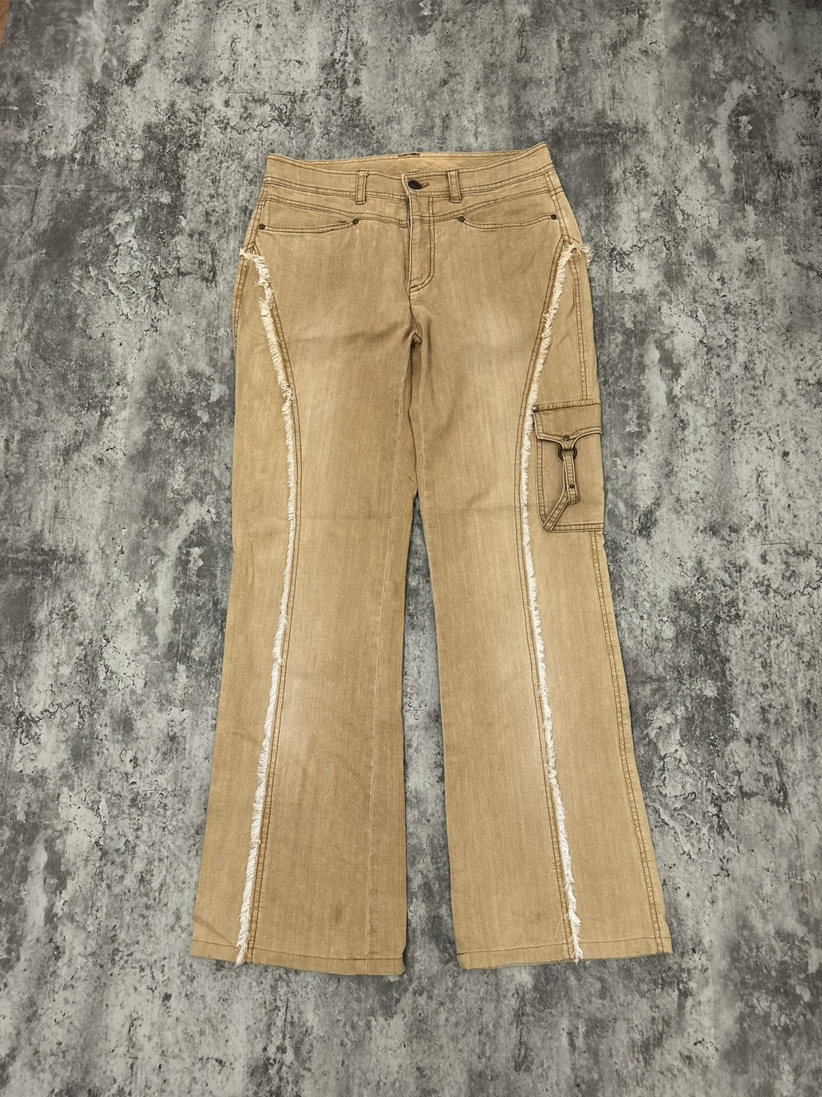 Hysteric Glamour × Japanese Brand × Vintage Vintage Clermont Cargo Spiral Flare Pants Size US 30 / EU 46 - 3 Thumbnail