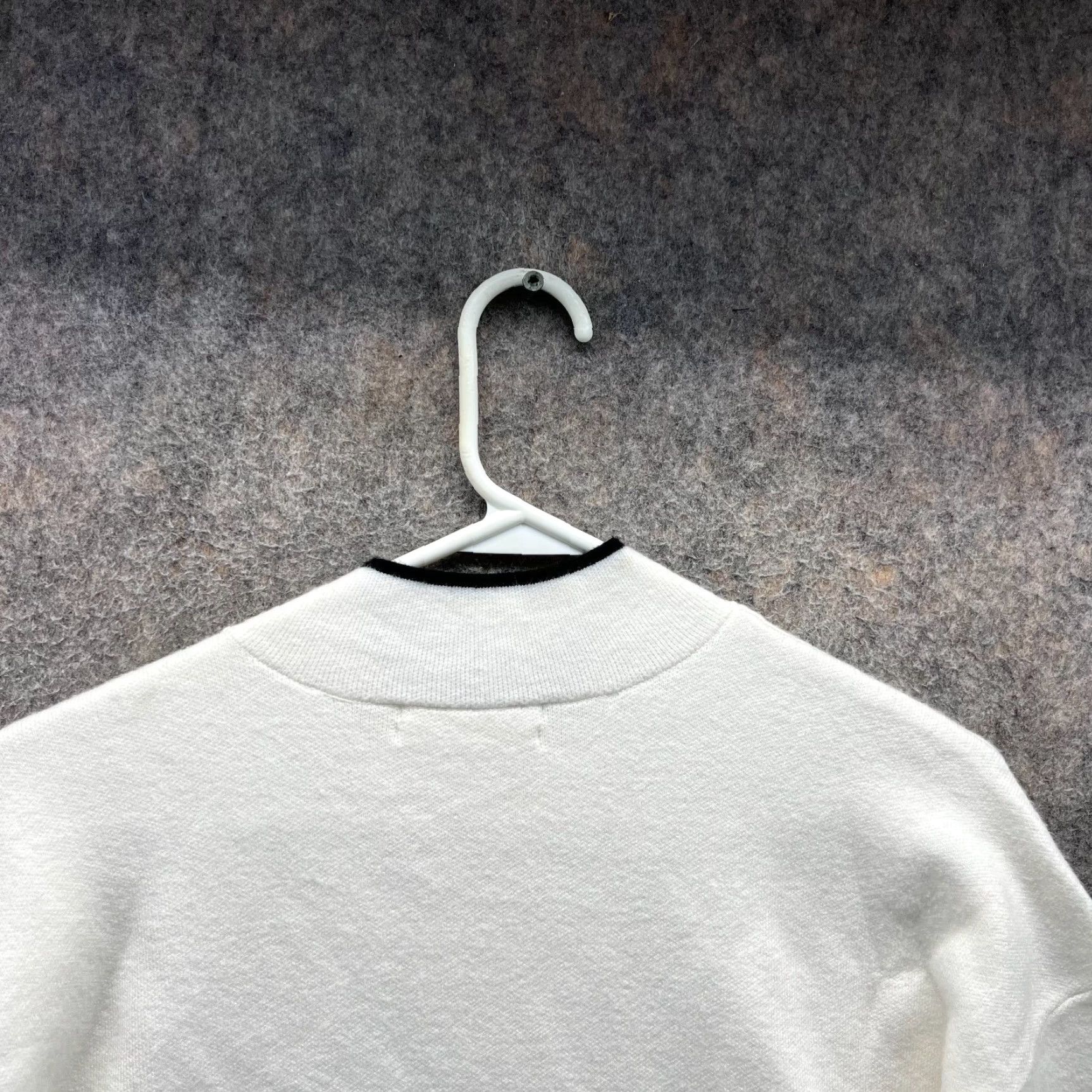 Anthropologie VINTAGE? No. Anthropologie Sweater Womens Large White Fleece Pullover Viscose Mock Neck Size L / US 10 / IT 46 - 3 Thumbnail