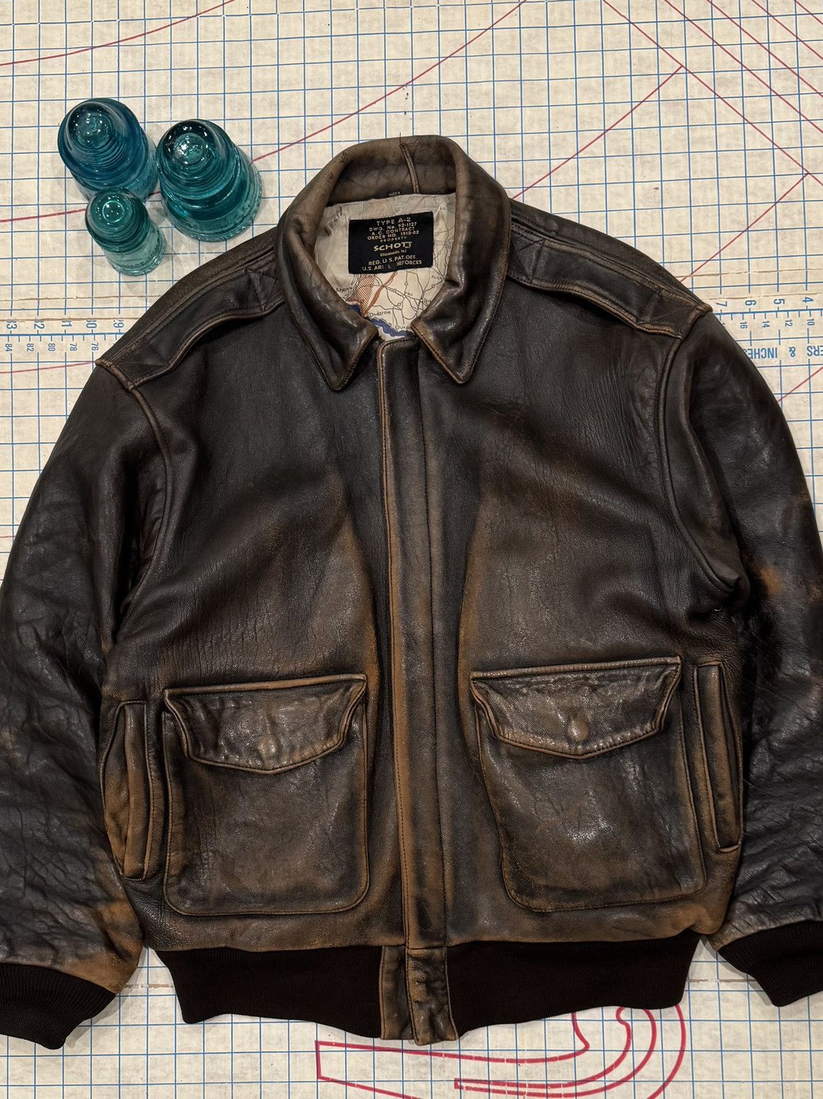 Schott Vintage Schott NYC A-2 Leather Bomber Jacket Mens Size Large Size US L / EU 52-54 / 3 - 2 Thumbnail