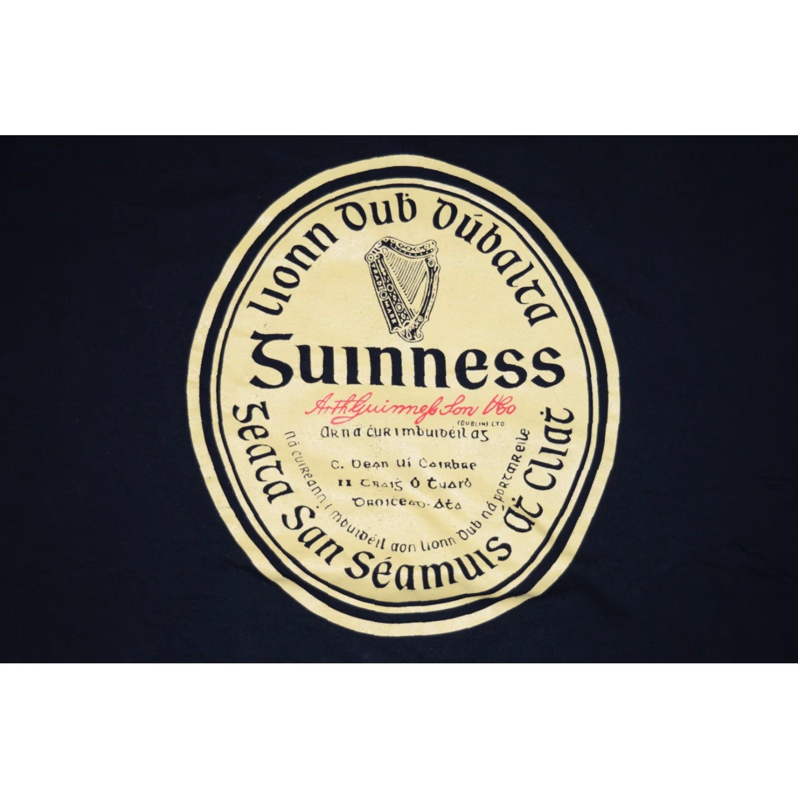 Fruit Of The Loom VINTAGE GUINNESS BEER SHIRT Logo Fruit of the Loom T-Shirt Men 2XL Black 90s Crew Neck Short Sleeve Mens Size US XXL / EU 58 / 5 - 2 Thumbnail