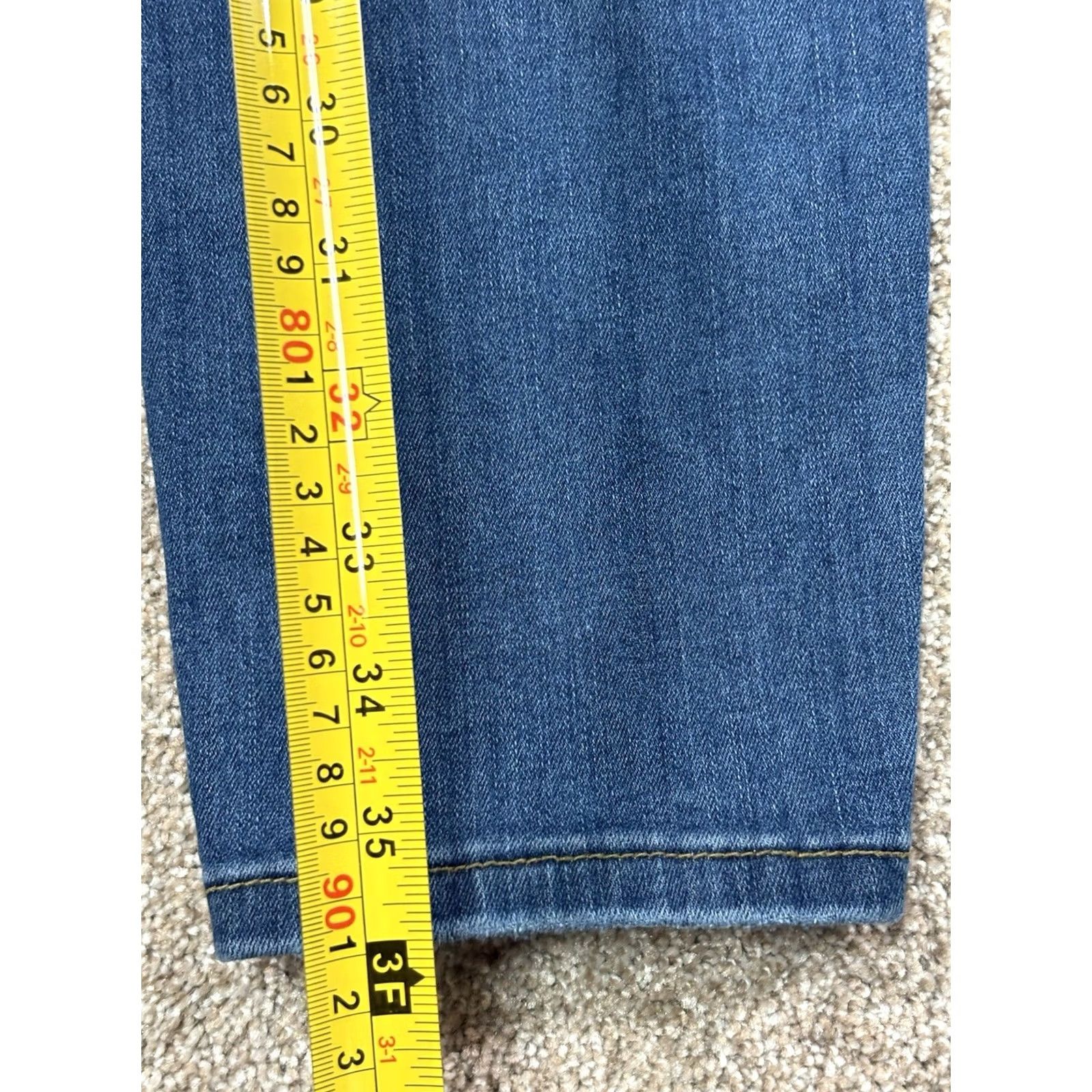 Denime Judy Blue Jeans Womens Size 32 Blue Denim Relaxed Fit Stretch Jeans Straight 5-Pocket Blue Womens Regular Fit Comfort Distressed Pocket City Size 24" / US 00 / IT 34 - 5 Thumbnail