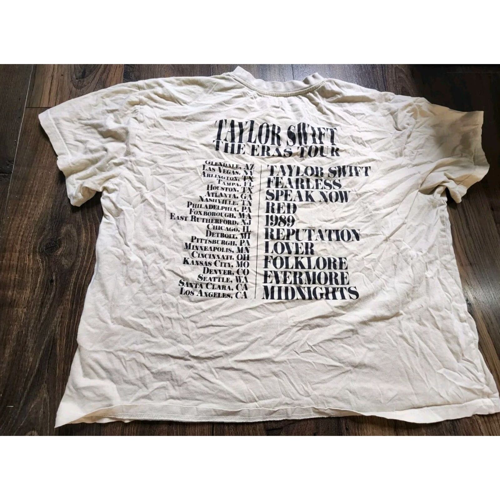 Vintage Taylor Swift The Eras Tour T Shirt - Beige Cotton Crew Neck Short Sleeve - Mens 2XL - Music Band Shirt Size US XXL / EU 58 / 5 - 2 Thumbnail