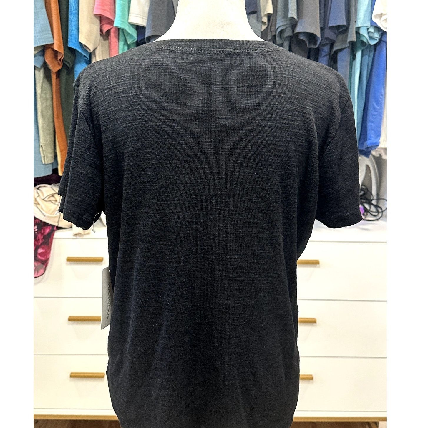 Treasure & Bond Treasure & Bond Women's BLack V Neck Textured T Shirt M NWT Size M / US 6-8 / IT 42-44 - 5 Thumbnail
