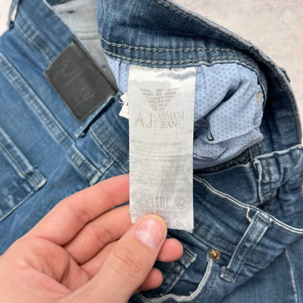 Armani × Vintage Armani Jeans Vintage Denim Pants Flared Mini Logo Y2k Style Size US 33 - 3 Thumbnail
