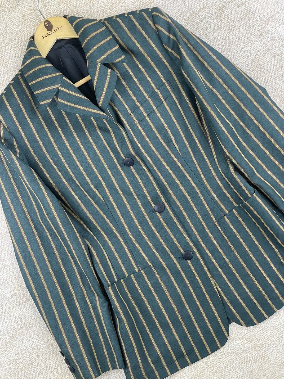 Jean Paul Gaultier 🔥Jean Paul Gaultier Junior Green Stripes Jacket Size US M / EU 48-50 / 2 - 5 Thumbnail