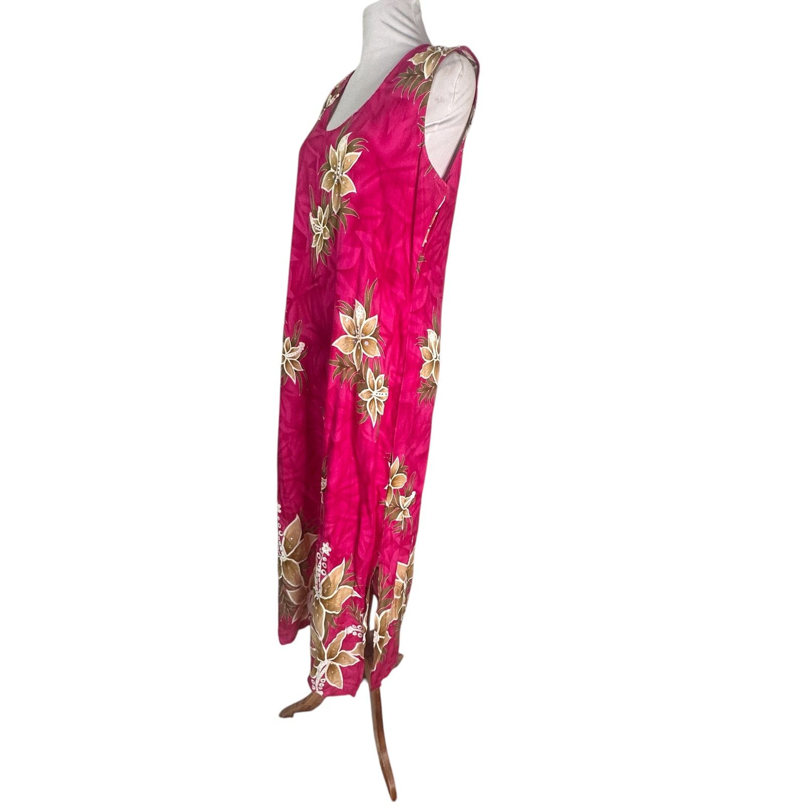 Vintage Vintage Y2k Pink Floral Maxi Lounge Pool Dress M/L Size M / US 6-8 / IT 42-44 - 5 Thumbnail