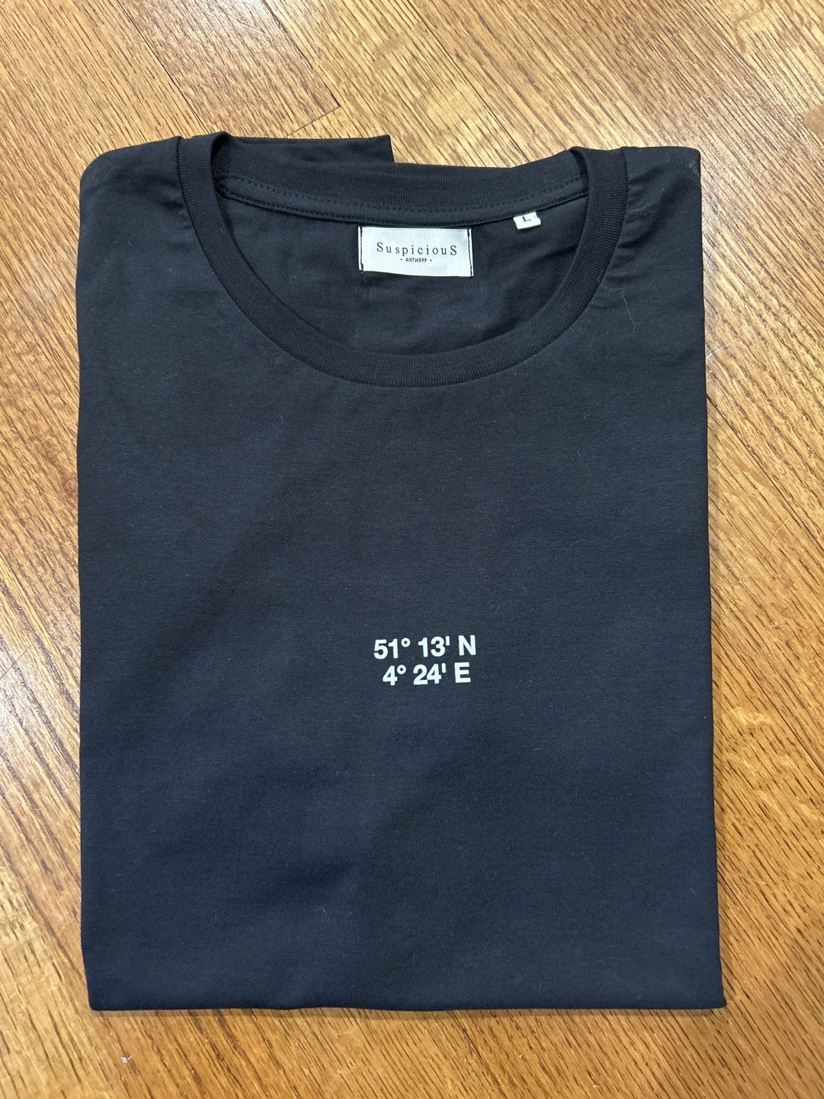 Suspicious Antwerp Suspicious Antwerp Longitude and Latitude Black T-Shirt New Size US L / EU 52-54 / 3 - 1 Thumbnail