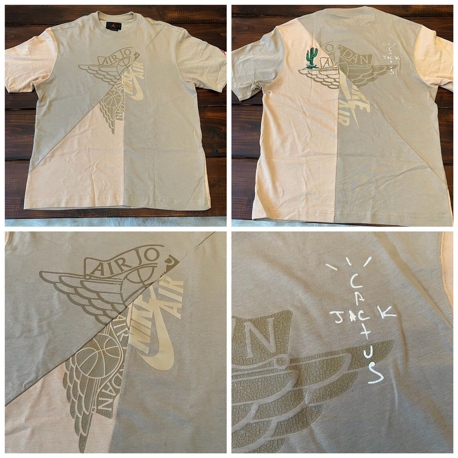 travis scott jordan khaki shirt