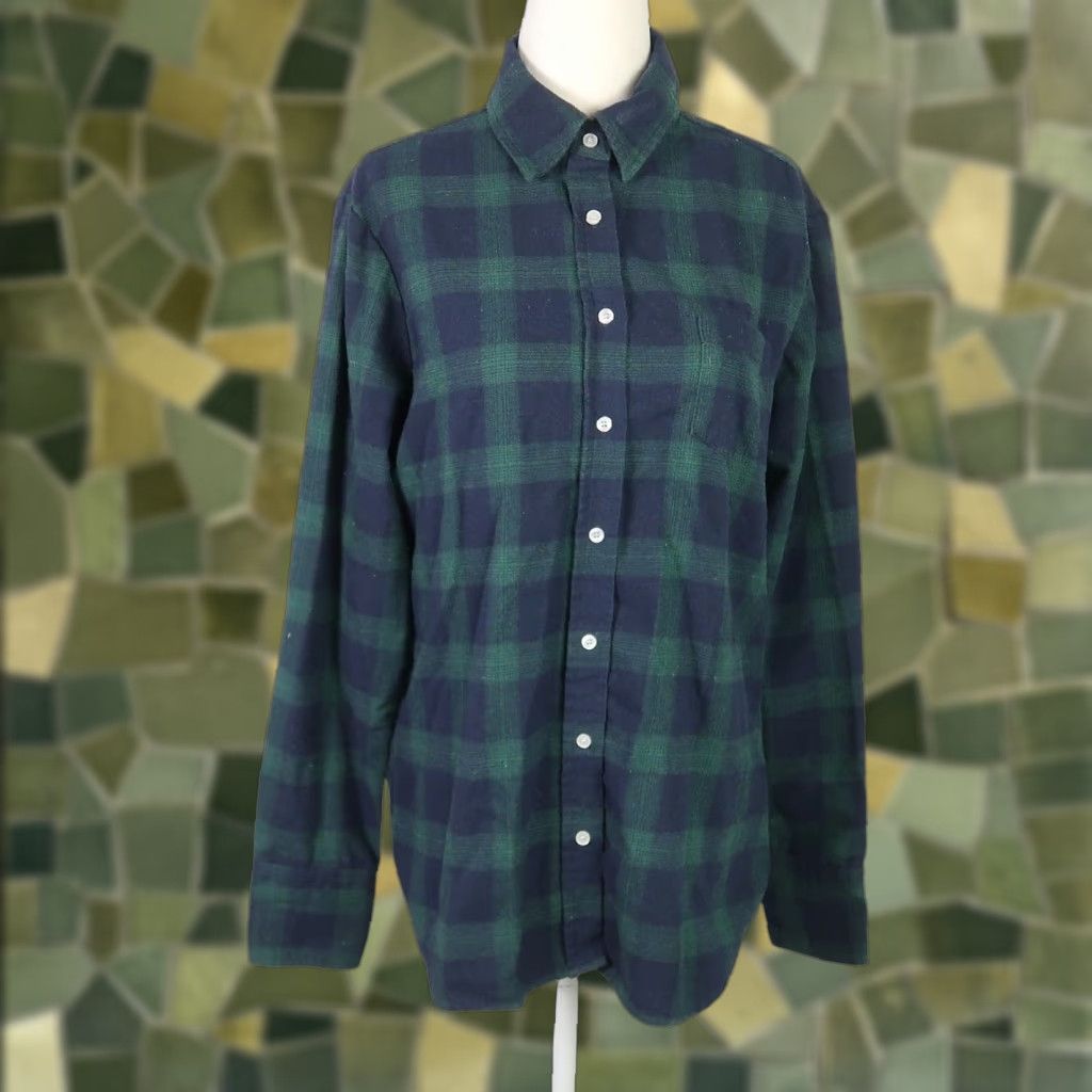 Stetson Stetson Navy Blue and Green Plaid Cotton Button-Down Top Womens M Size M / US 6-8 / IT 42-44 - 1 Thumbnail