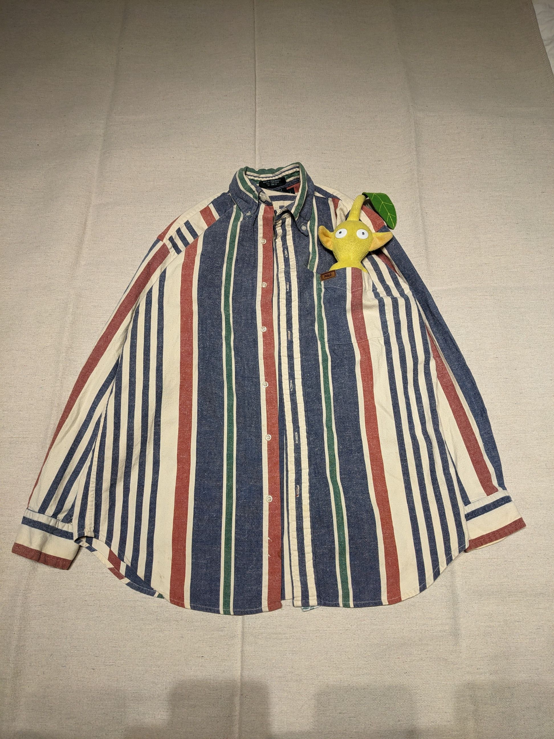 Polo Ralph Lauren Vintage Striped Polo button up shirt women's L men's S/M Size US M / EU 48-50 / 2 - 1 Thumbnail