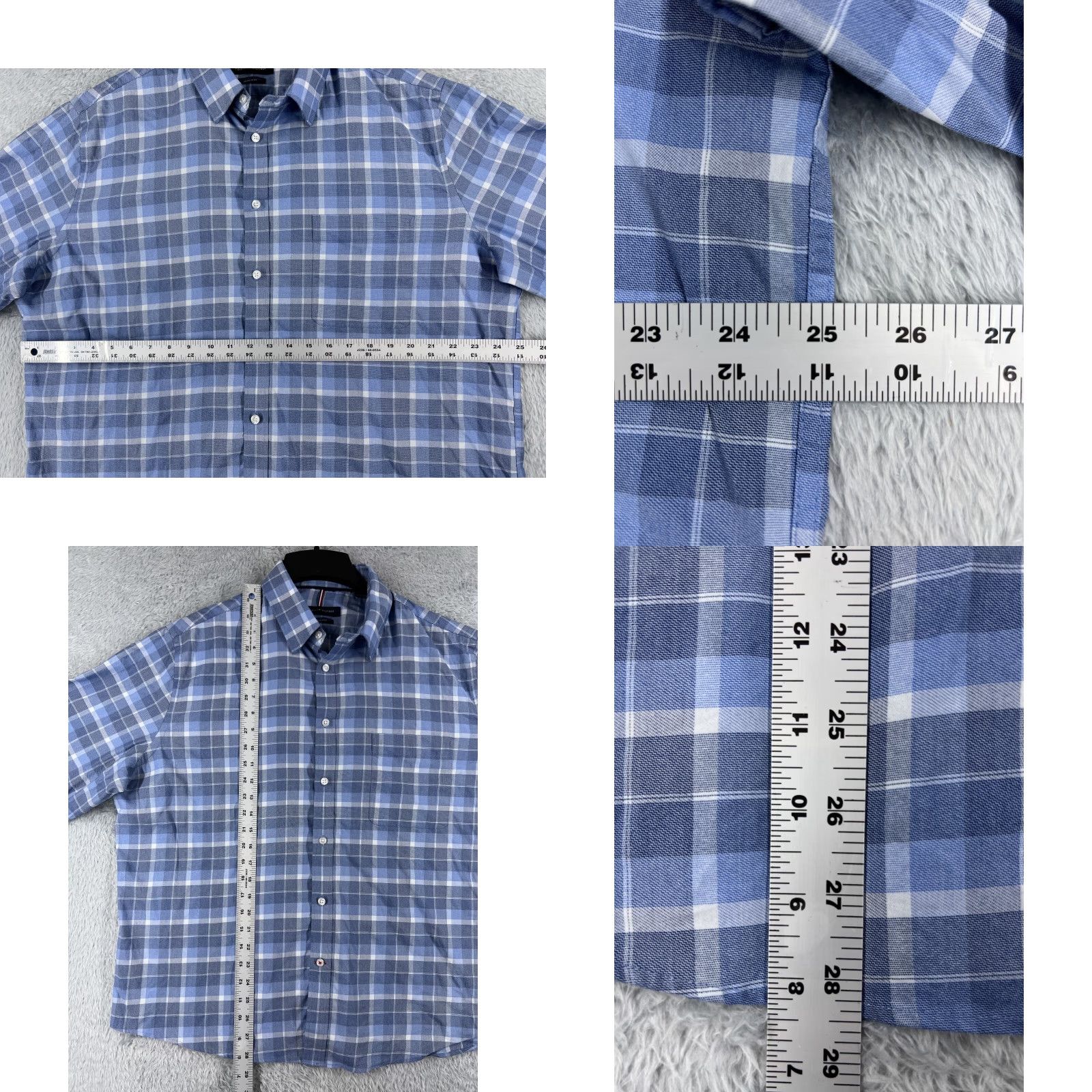 Tommy Hilfiger Tommy Hilfiger Shirt Adult Extra Large Blue Plaid Long Sleeve 17-17.5 34-35 Size US XL / EU 56 / 4 - 8 Thumbnail