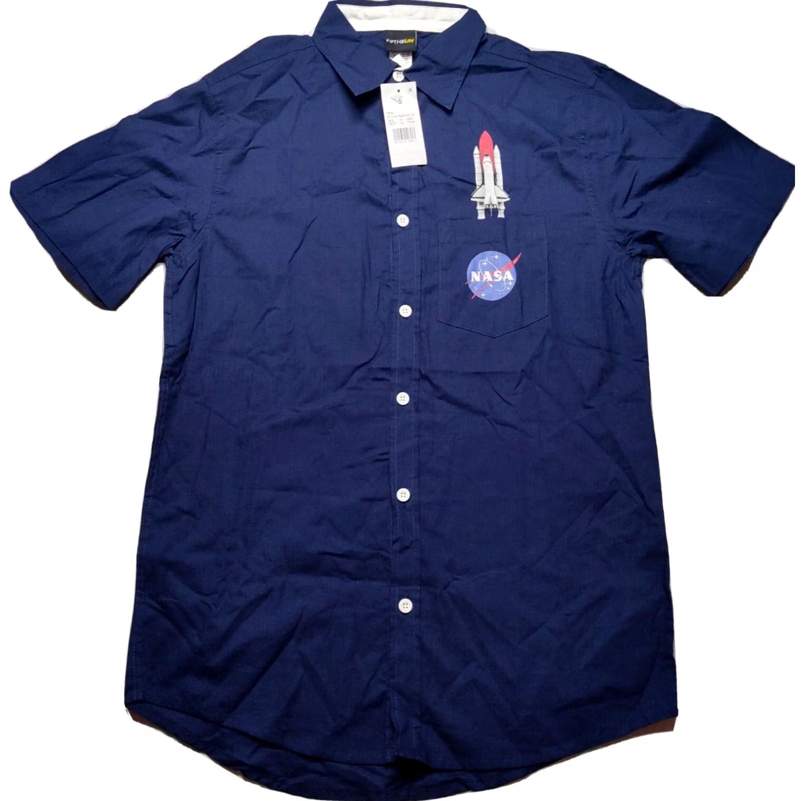 Vintage NASA x FIFTH SUN Men Small Blue Space Shuttle Short Sleeve Button-Up Shirt NEW Size US S / EU 44-46 / 1 - 2 Thumbnail