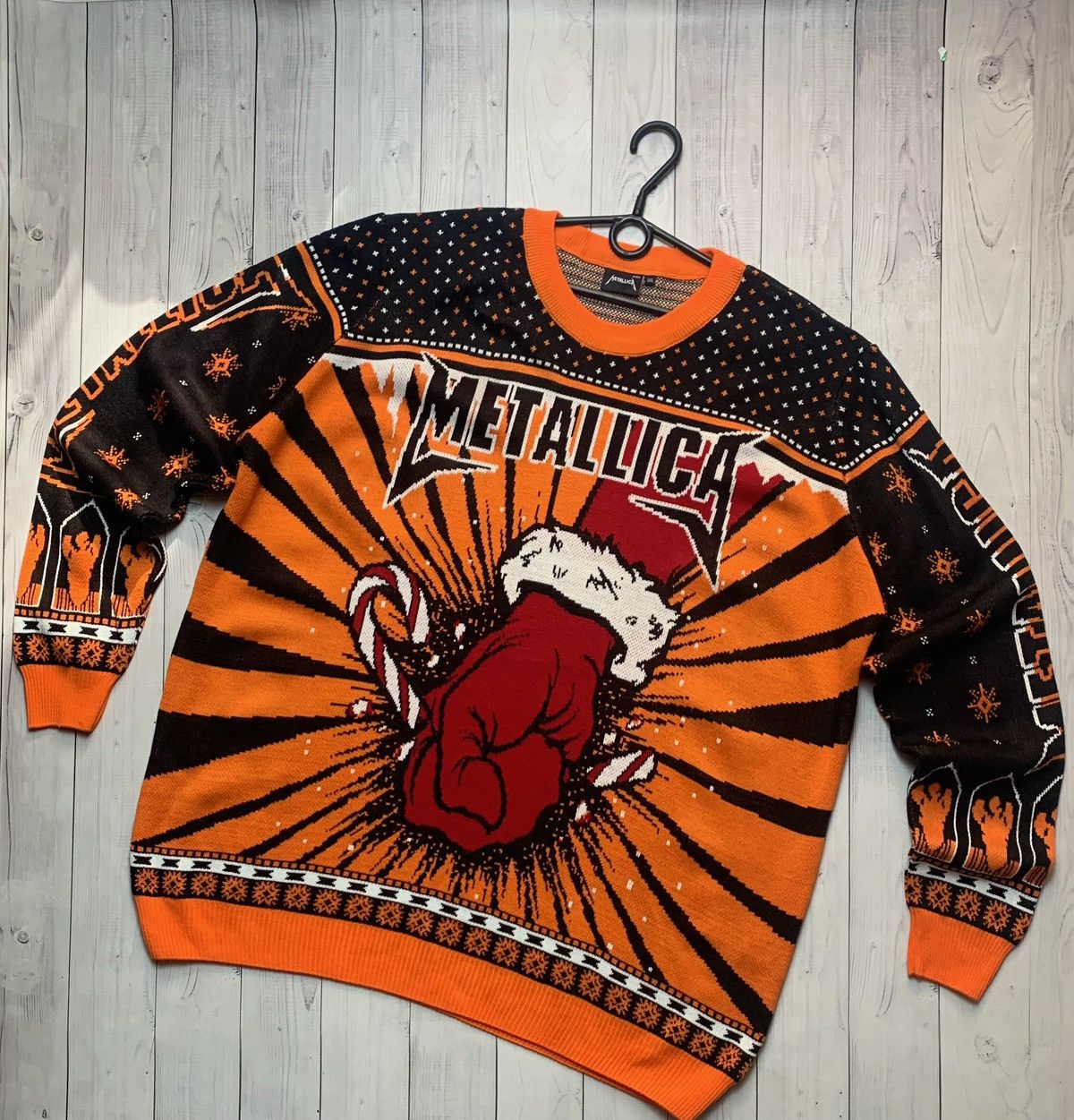 Metallica Metallica orange rock sweater big logo size XXXL Santa rare Size US XXL / EU 58 / 5 - 1 Thumbnail
