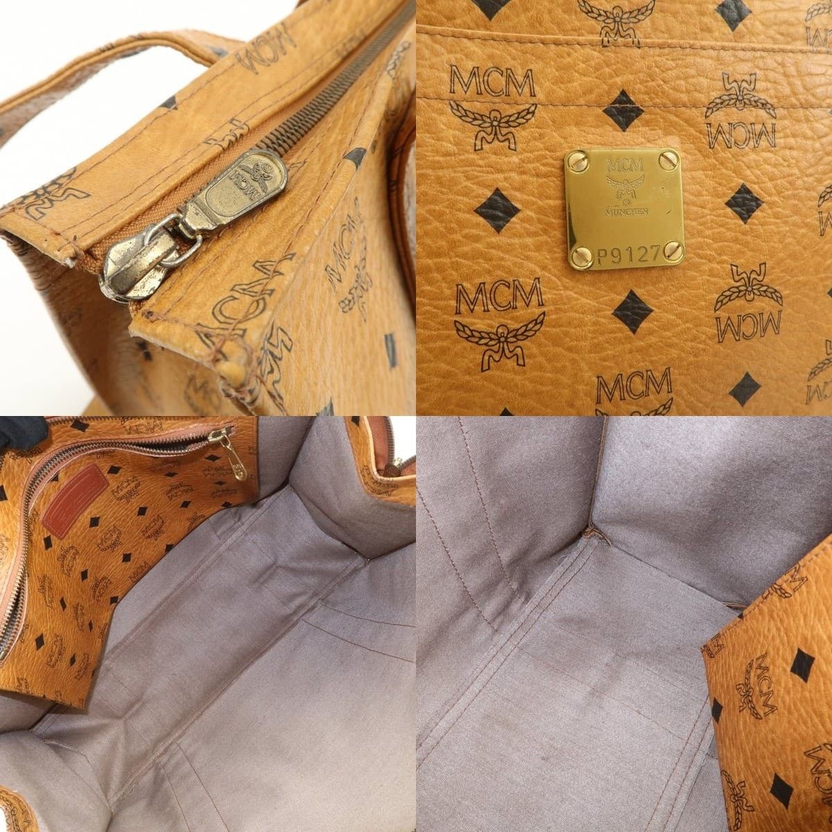 MCM MCM Visetos Coated Canvas Shoulder Bag Tan Size ONE SIZE - 7 Thumbnail