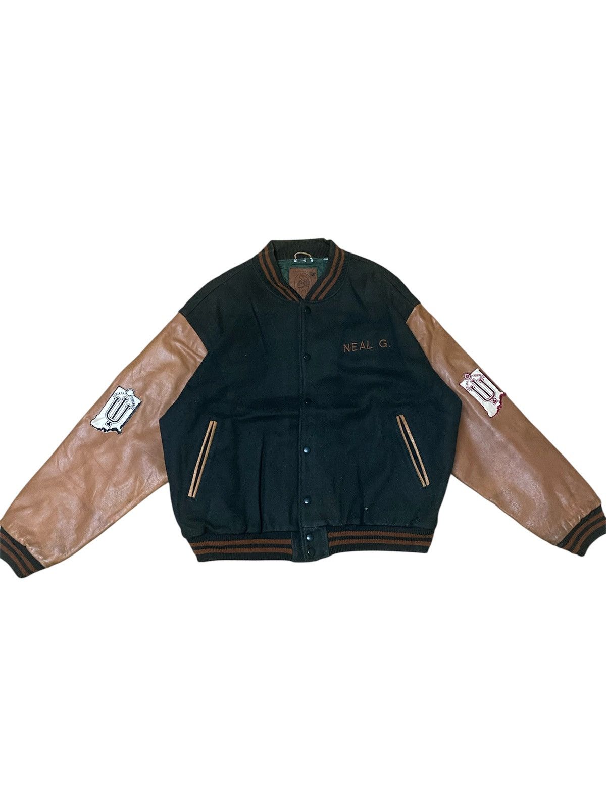Golden Bear Vintage 80s Bear USA Sleeve Leather Varsity Jacket Size US XL / EU 56 / 4 - 1 Thumbnail