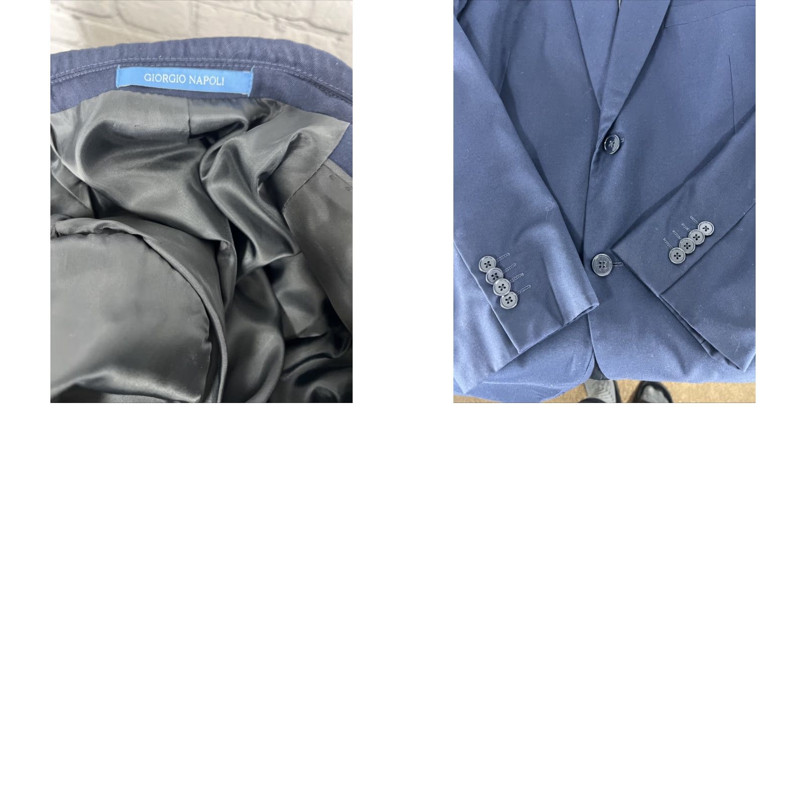 Vintage Giorgio Napoli Blazer Single-Breasted Notch 2-Button Blue 44R Men's Jacket Classic Fit Vintage No Size 44R - 8 Thumbnail