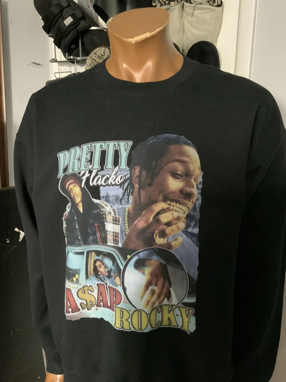 Asap Rocky A AP Rocky ASAP Pretty Flacko Hip Hop Crewneck Sweatshirt Grailed
