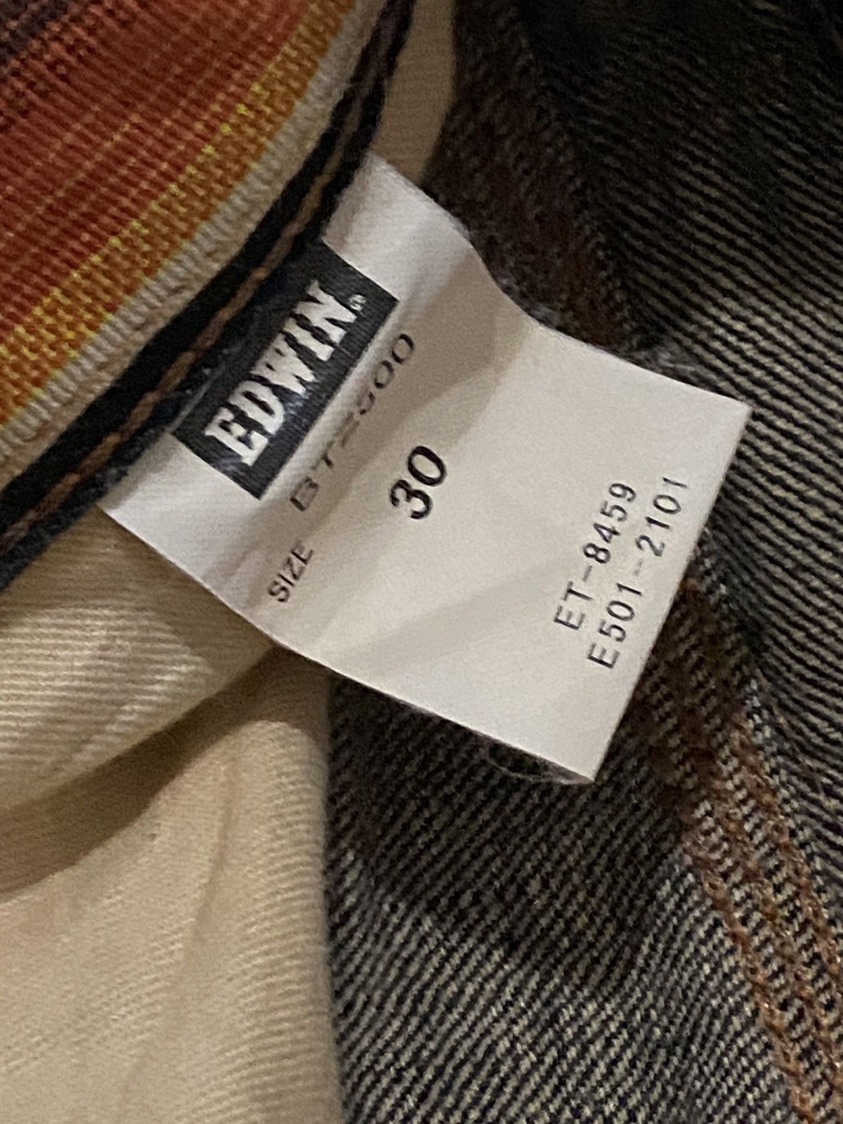Edwin × Japanese Brand × Vintage Edwin Japan Blue Trip Zipper Pocket Rainbow Washed Usage Size US 34 / EU 50 - 15 Thumbnail