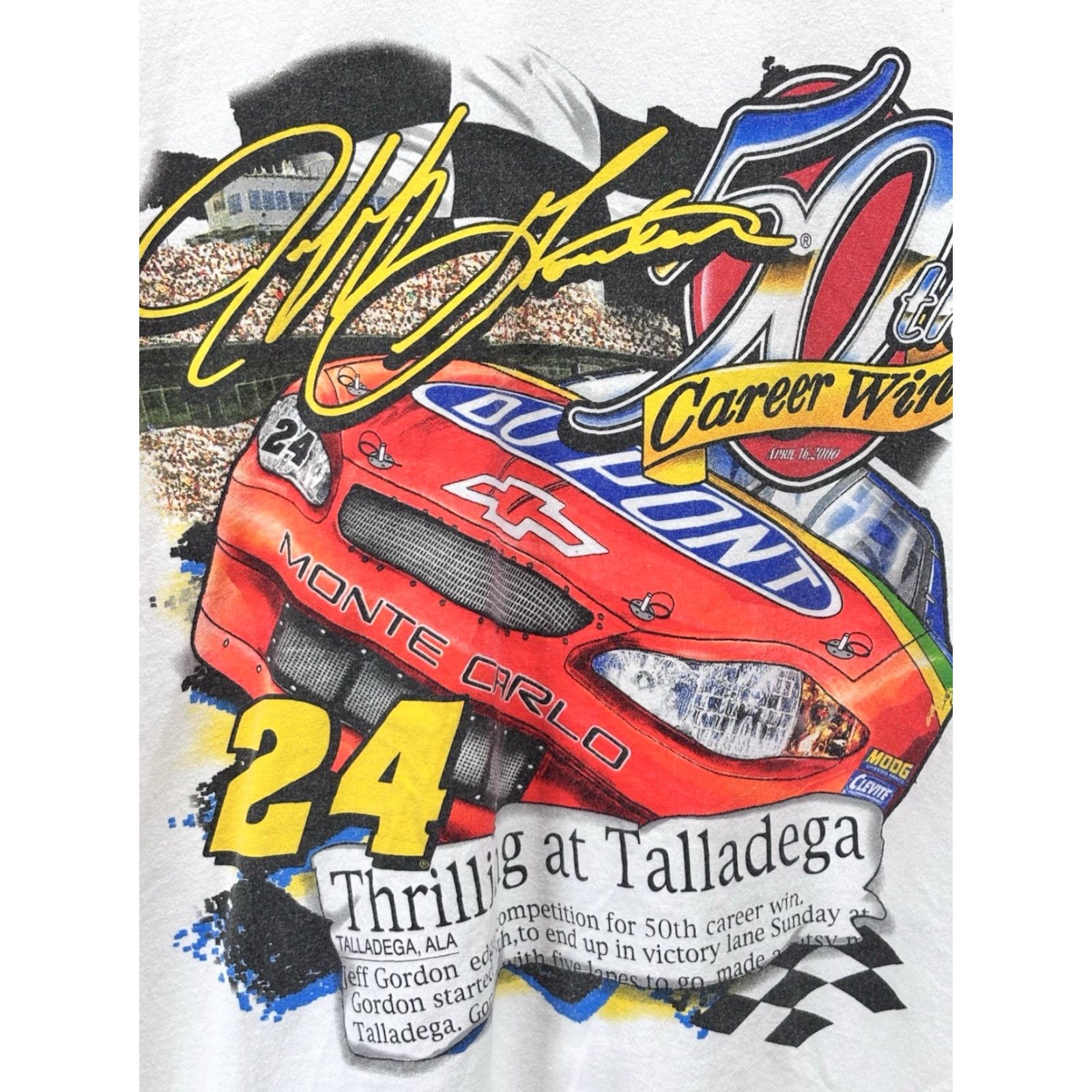 Chase Authentics VINTAGE Chase Authentics Jeff Gordon NASCAR T-Shirt Adult XL White 50th Career Win Y2K Mens Size US XL / EU 56 / 4 - 3 Thumbnail