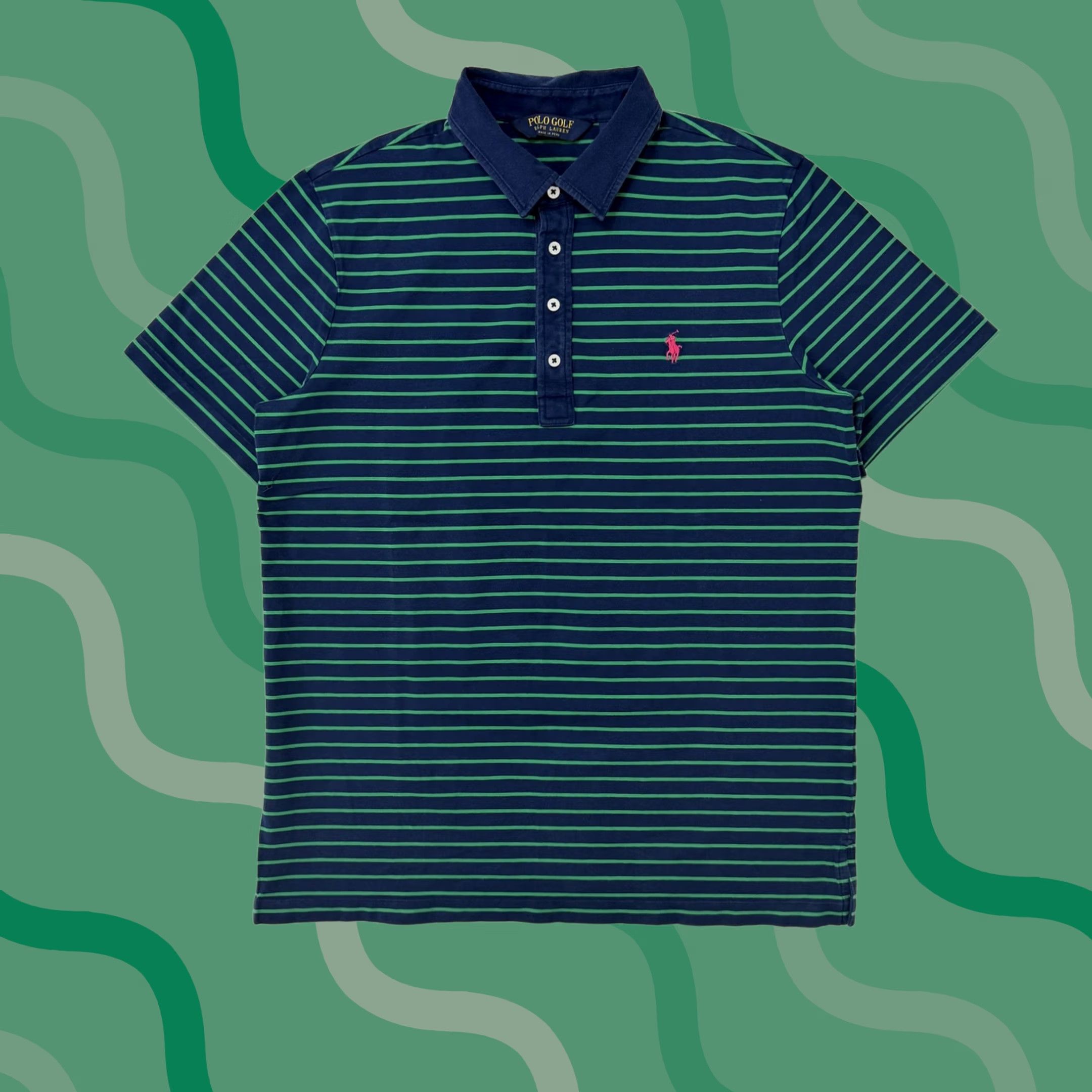 Polo Ralph Lauren Ralph Lauren Polo Golf Shirt Mens Large Blue Striped Athletic Pro Fit Short Sleeve Cap Collar Polo Shirt Band Logo Casual Performance Size US L / EU 52-54 / 3 - 1 Thumbnail