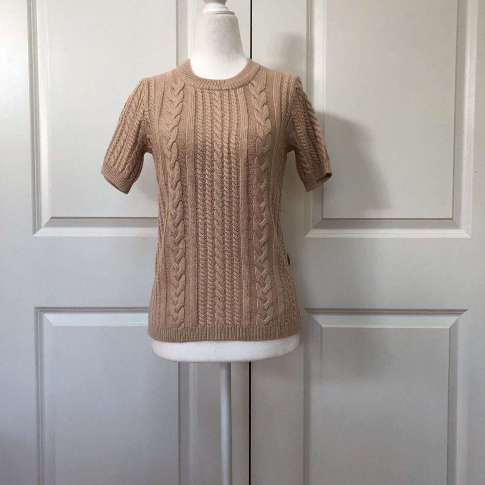 Magaschoni Short Sleeve Cable Knit Sweater from Magaschoni Size XS / US 0-2 / IT 36-38 - 1 Thumbnail